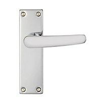 Abla Polished Chrome effect Aluminium Latch Door handle (L)109mm