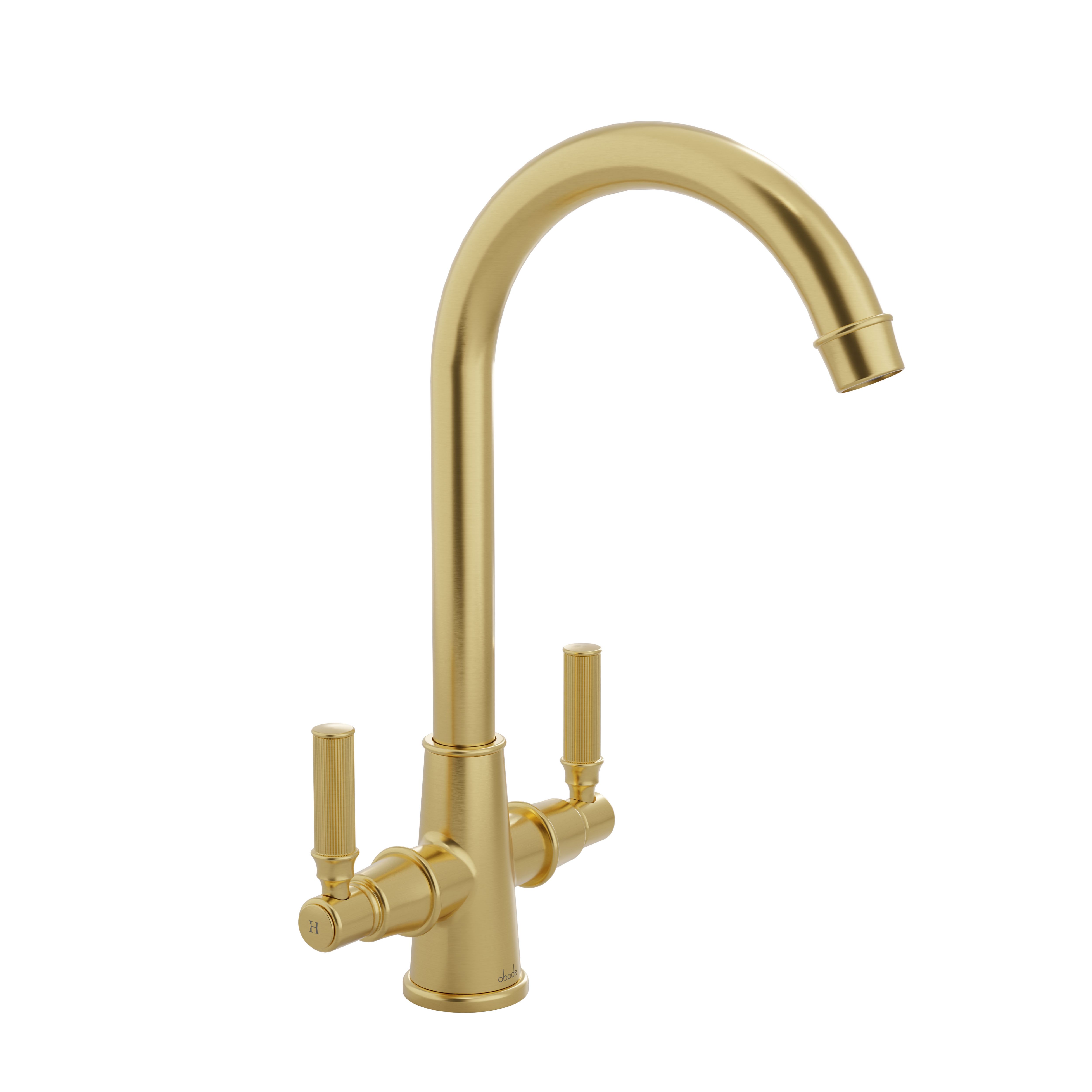 Ridge Brushed brass effect Kitchen Lever Tap