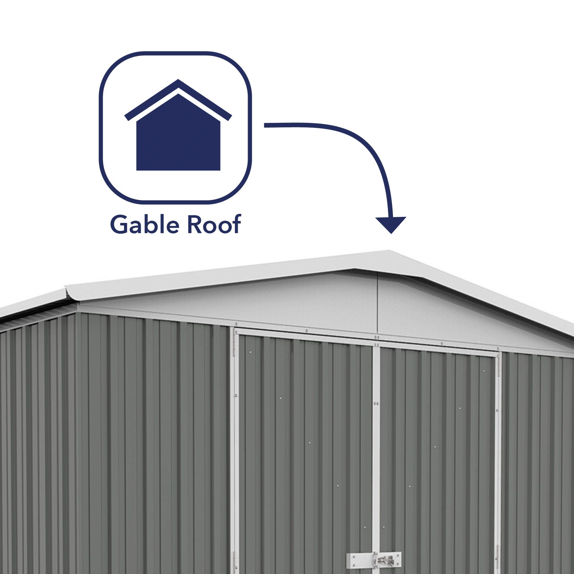 Absco Apex Grey Metal 2 door Shed