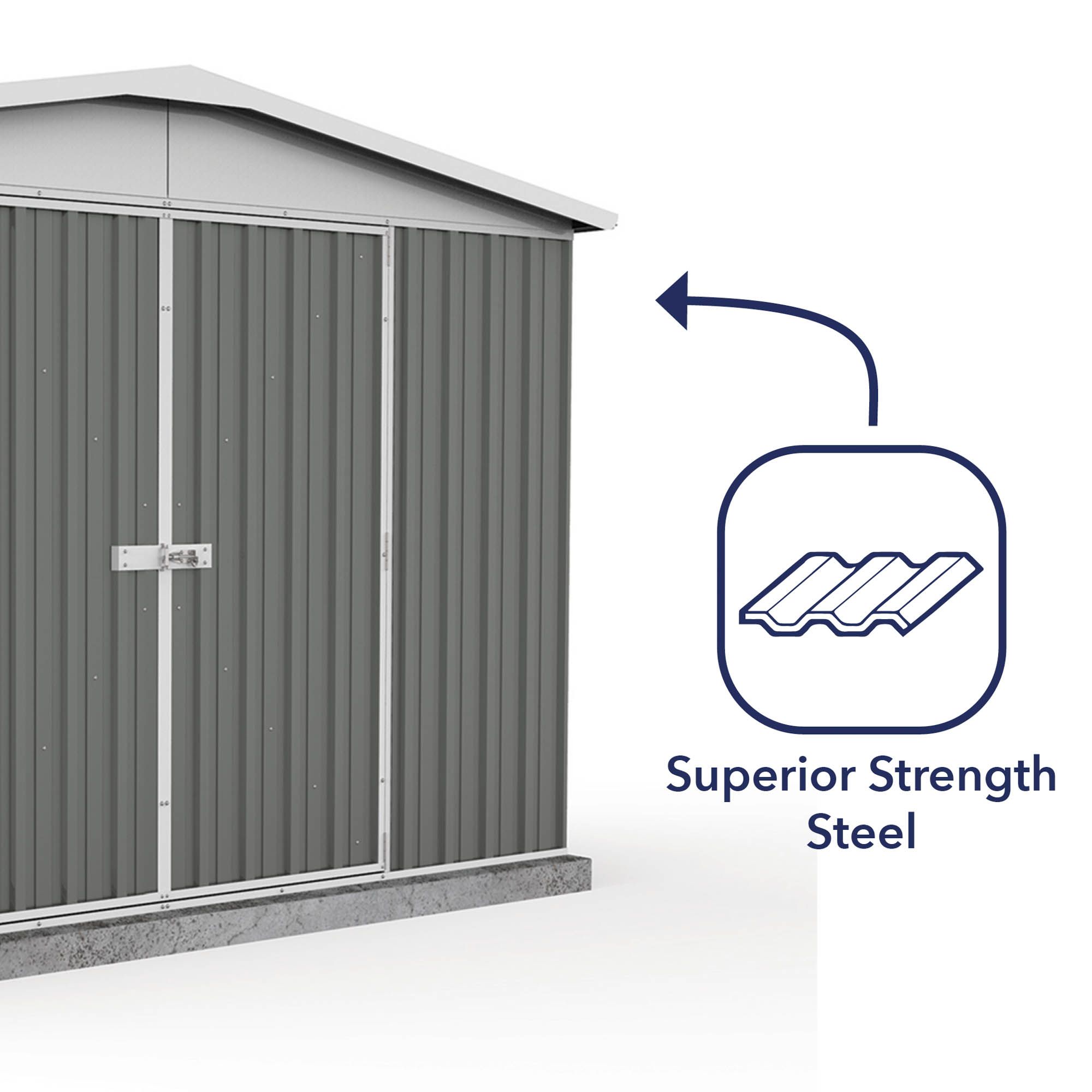 Absco Apex Grey Metal 2 door Shed