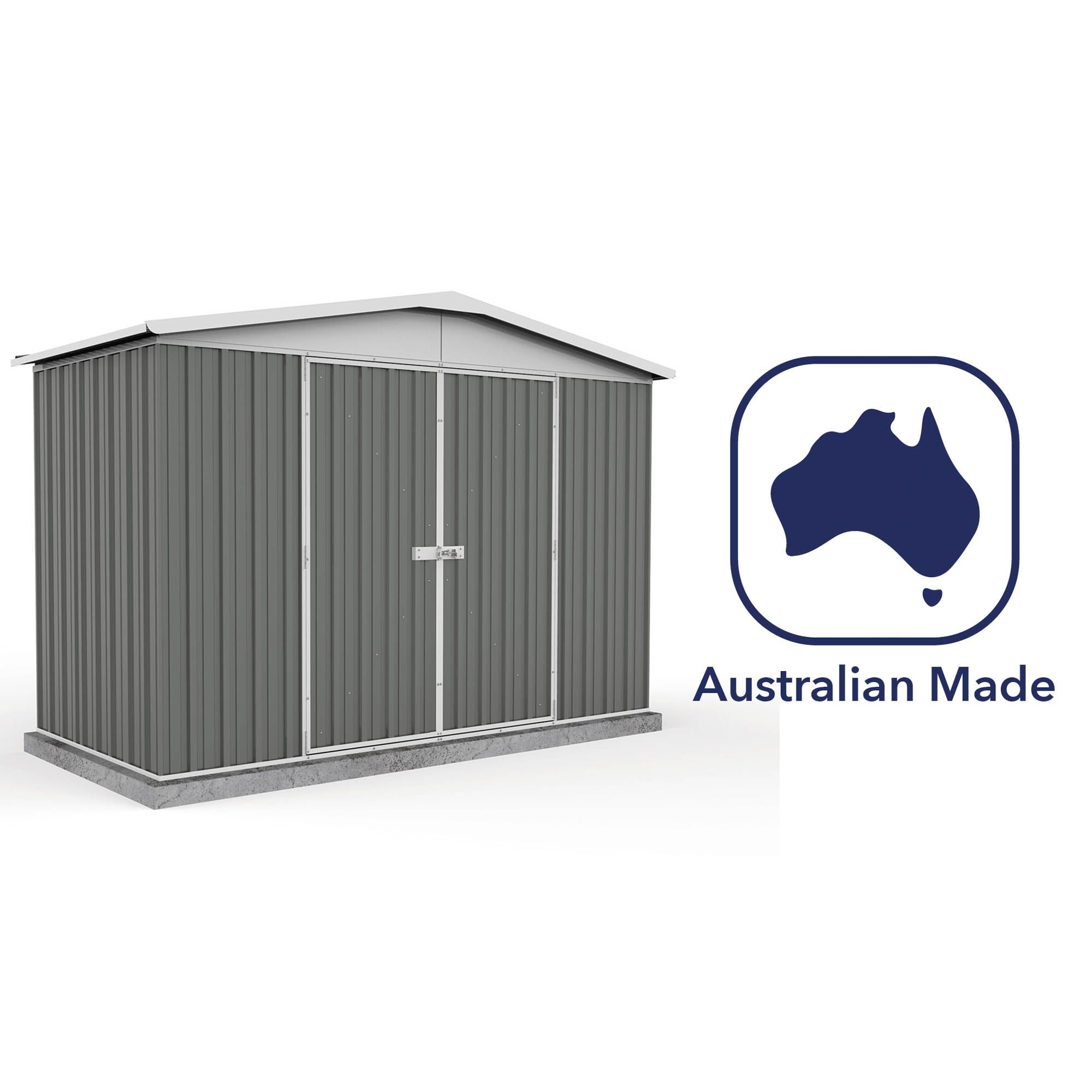 Absco Apex Grey Metal 2 door Shed