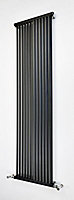 Accuro Korle Zephyra Black anthracite effect Vertical Designer Radiator, (W)468mm x (H)1800mm