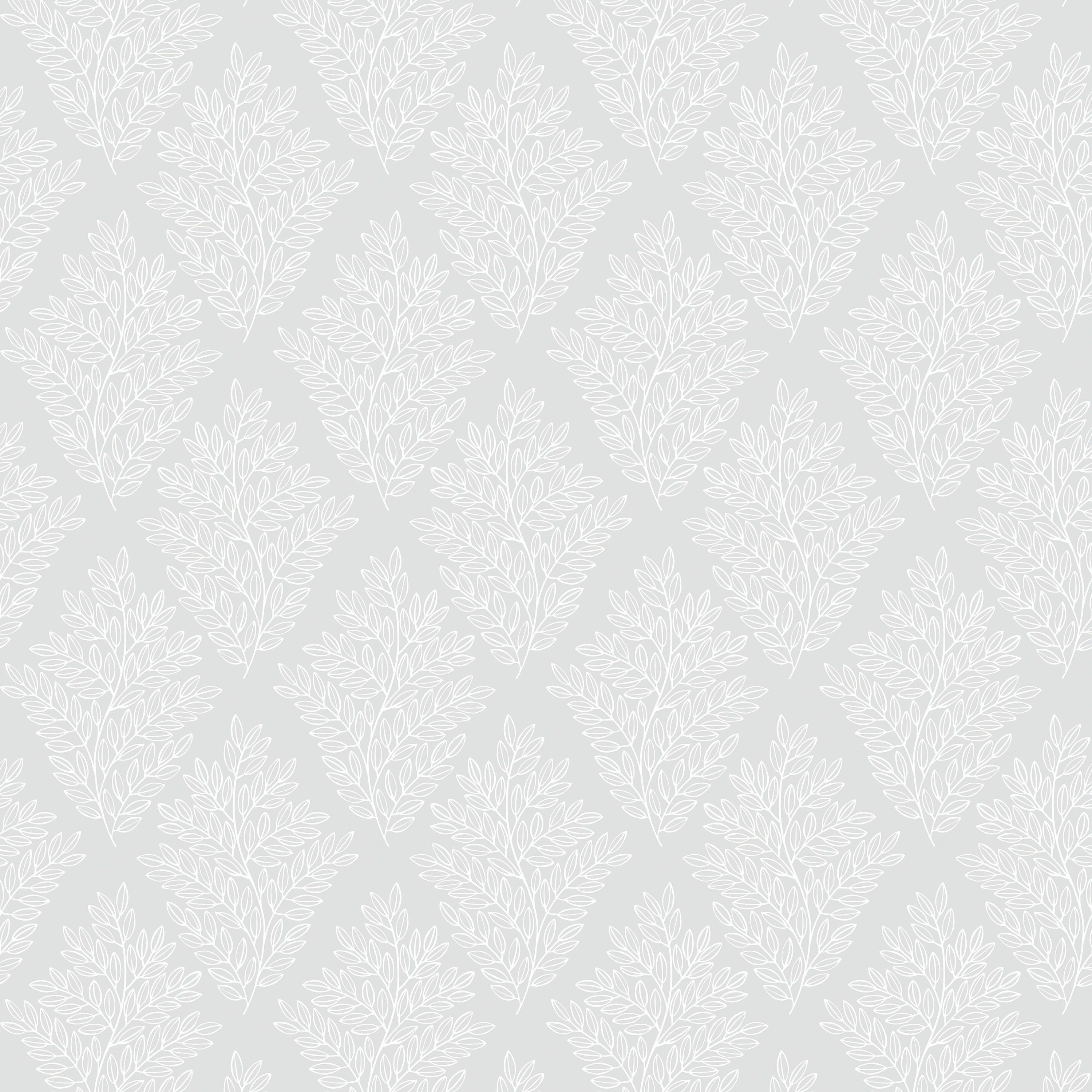 Acinos Grey Leaves Smooth Wallpaper Sample