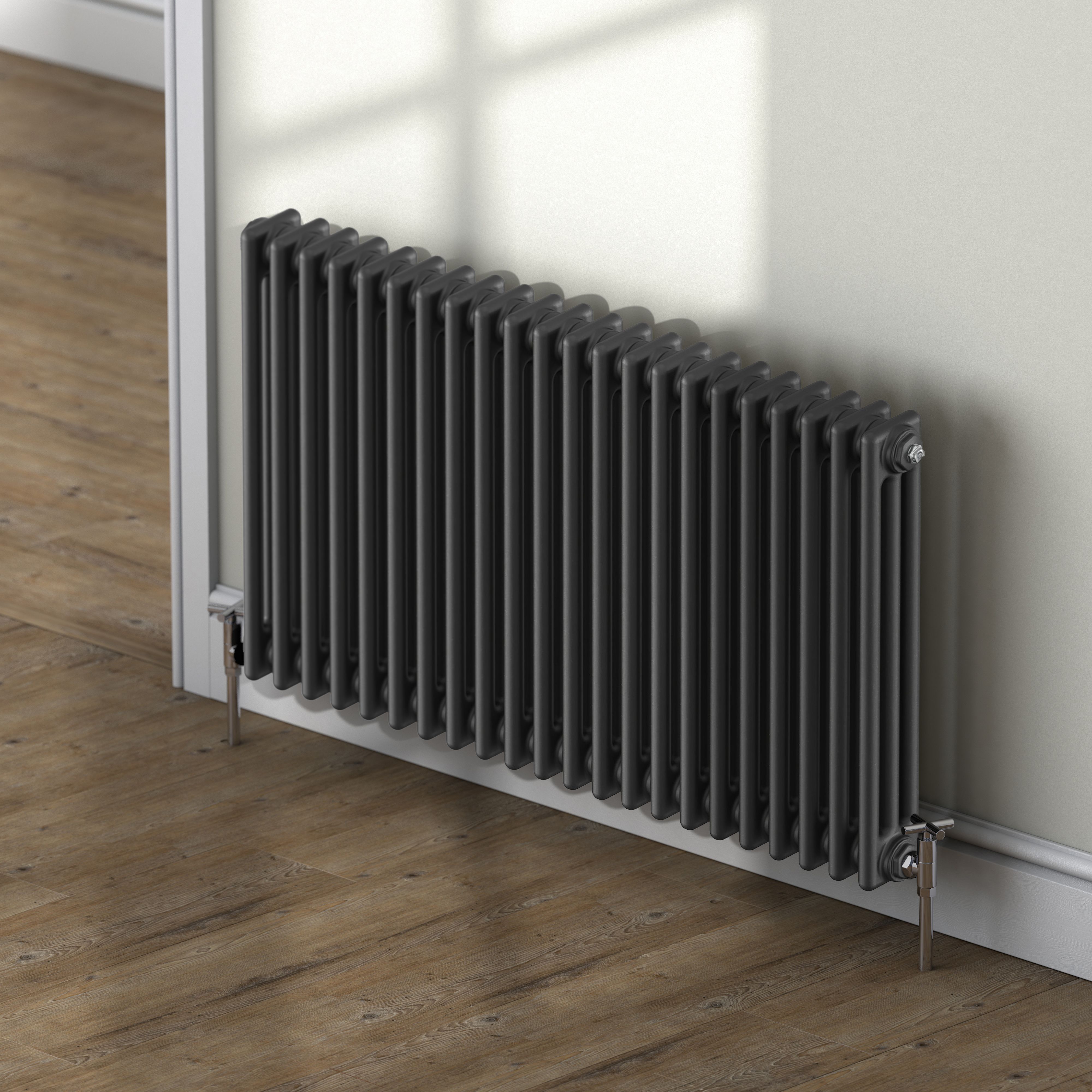 Acova Classic Anthracite 3 Column Radiator, (W)1042mm x (H)600mm