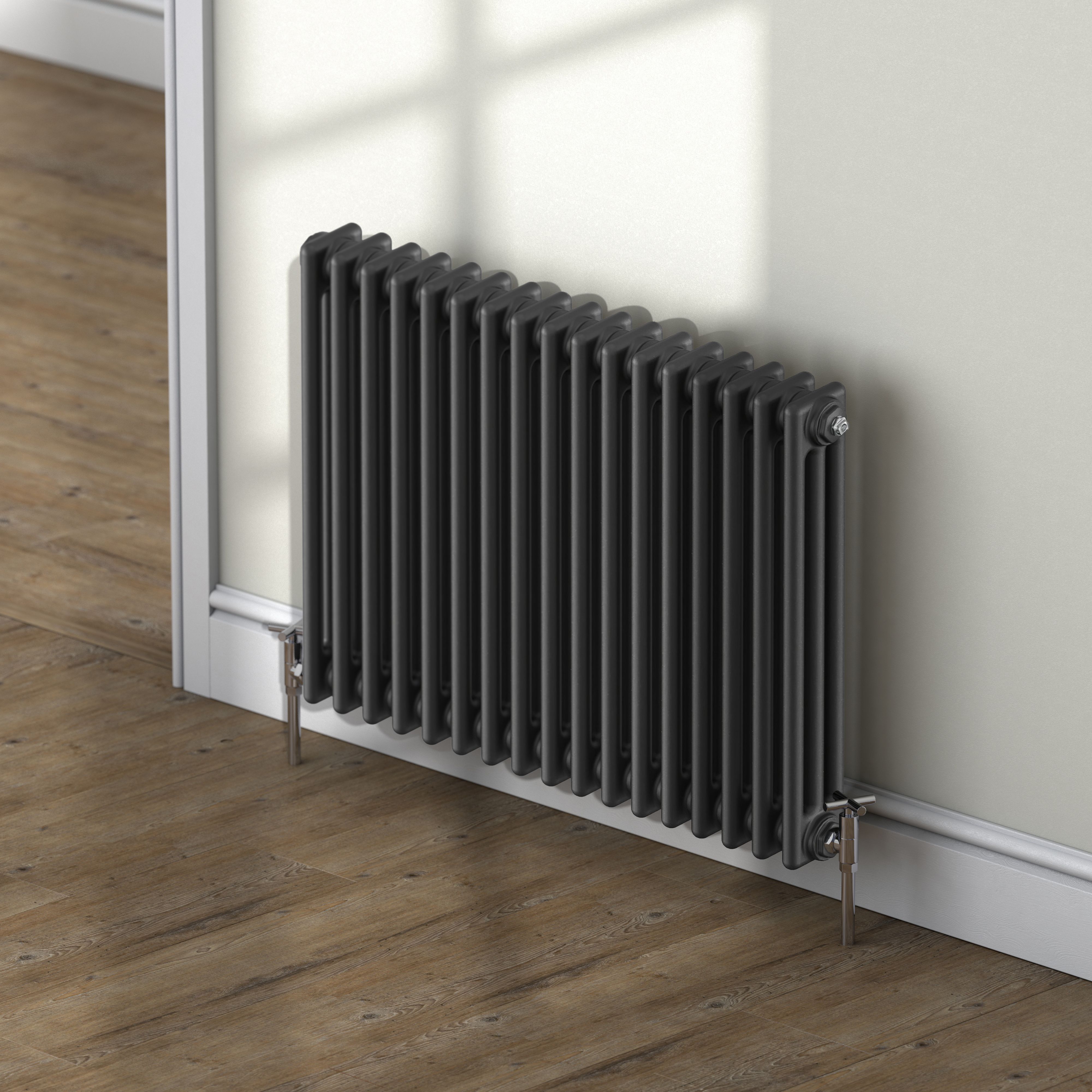 Acova Classic Anthracite 3 Column Radiator, (W)812mm x (H)600mm