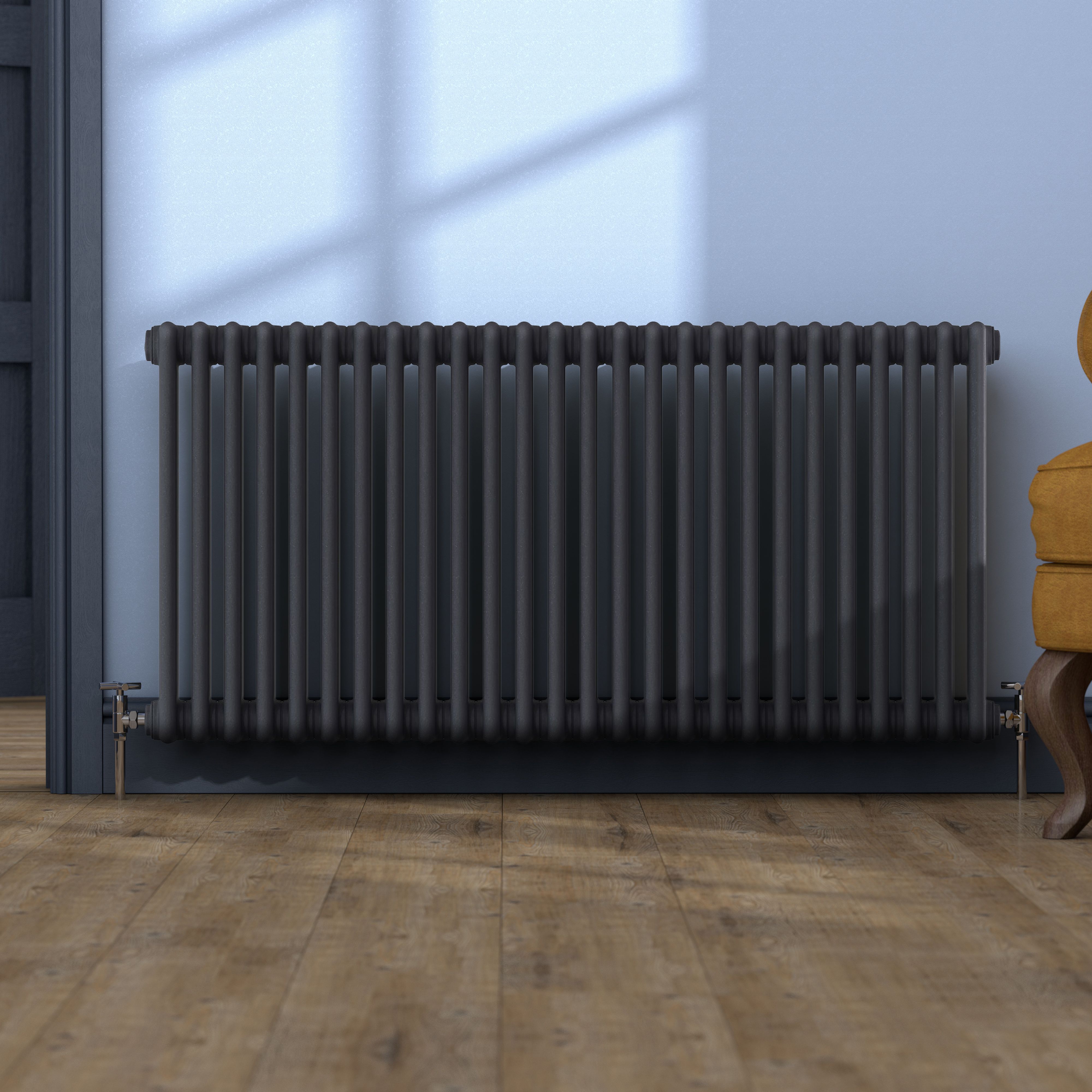 Acova Classic Blue night 3 Column Radiator, (W)1226mm x (H)600mm
