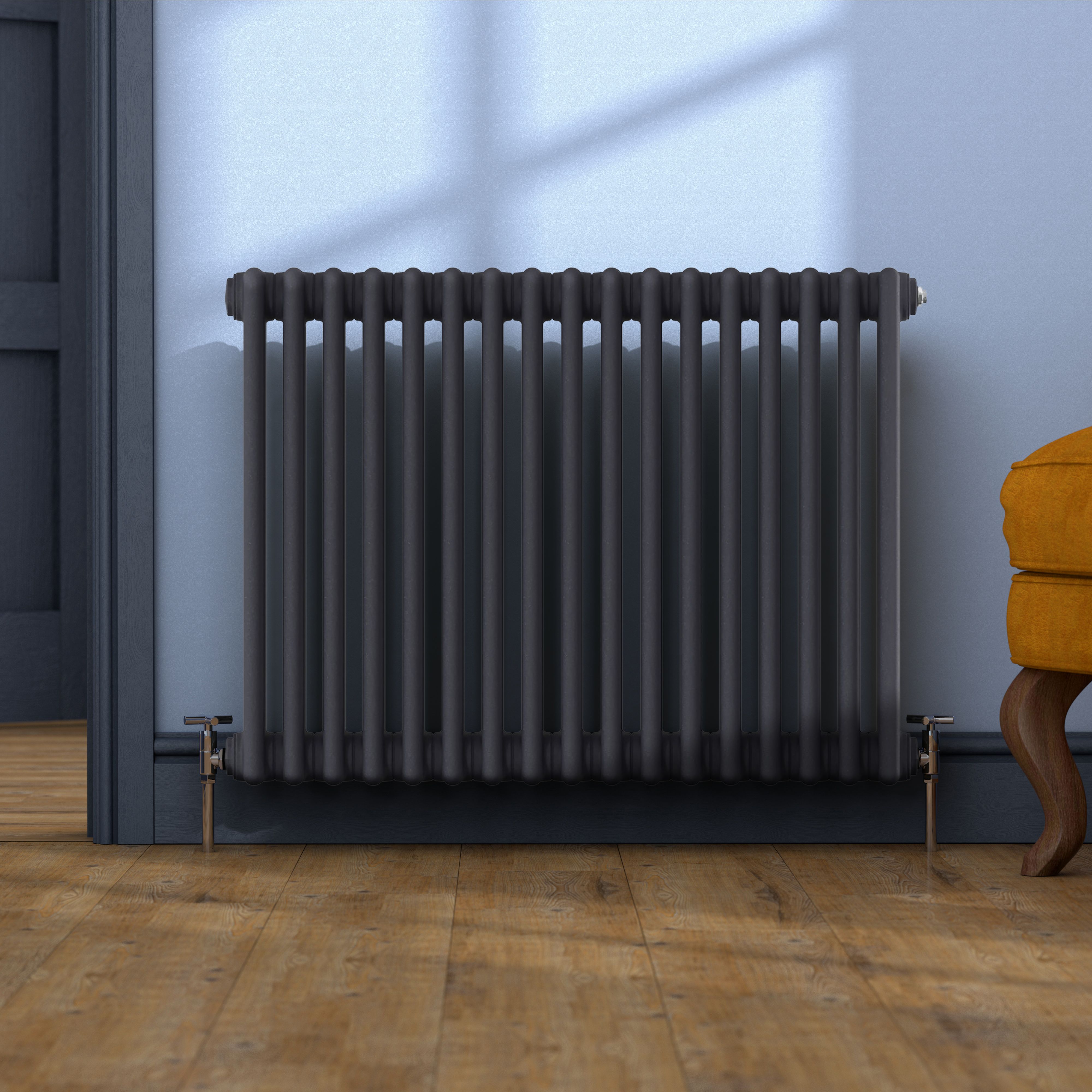 Acova Classic Blue night 3 Column Radiator, (W)812mm x (H)600mm