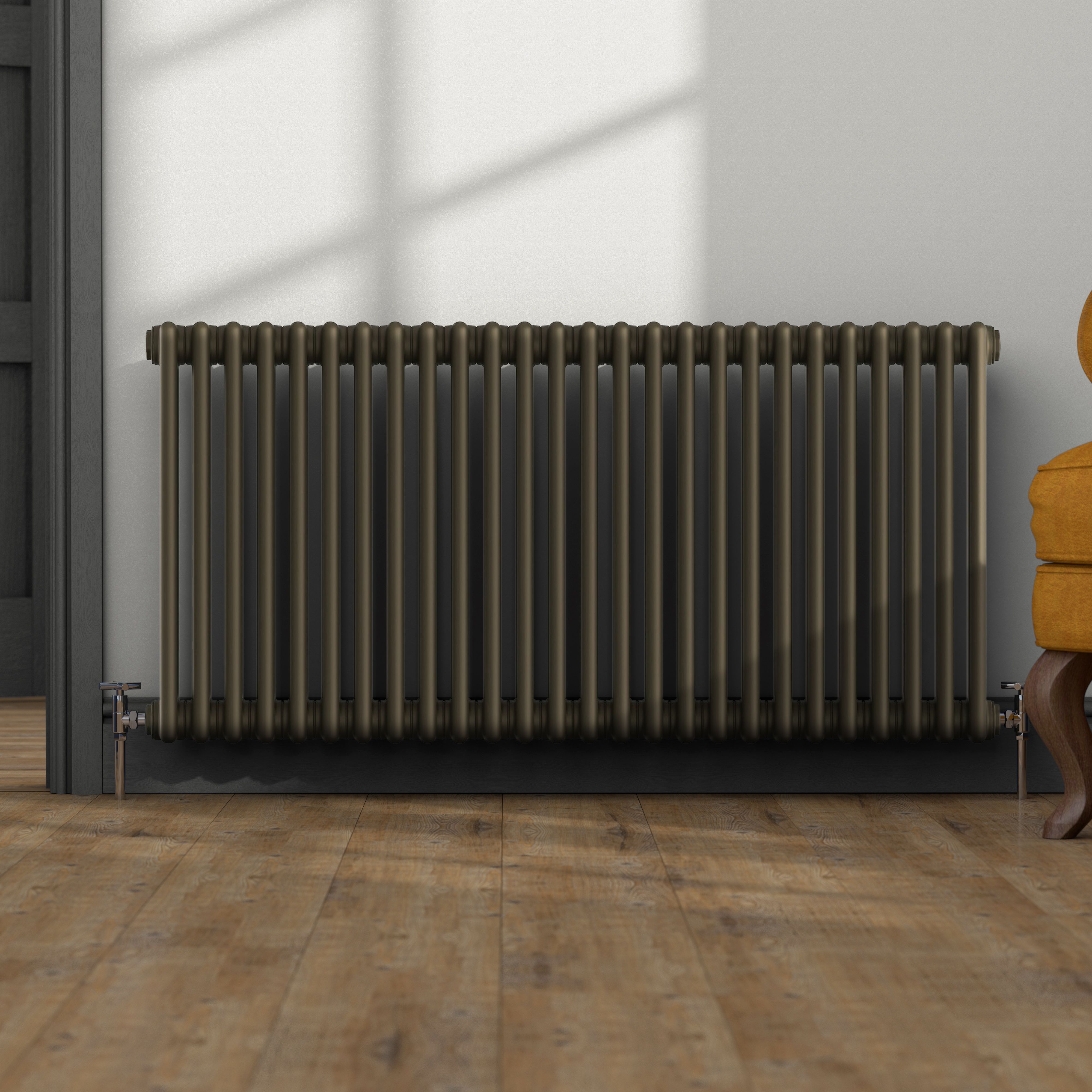Acova Classic Bronze effect 3 Column Radiator, (W)1226mm x (H)600mm