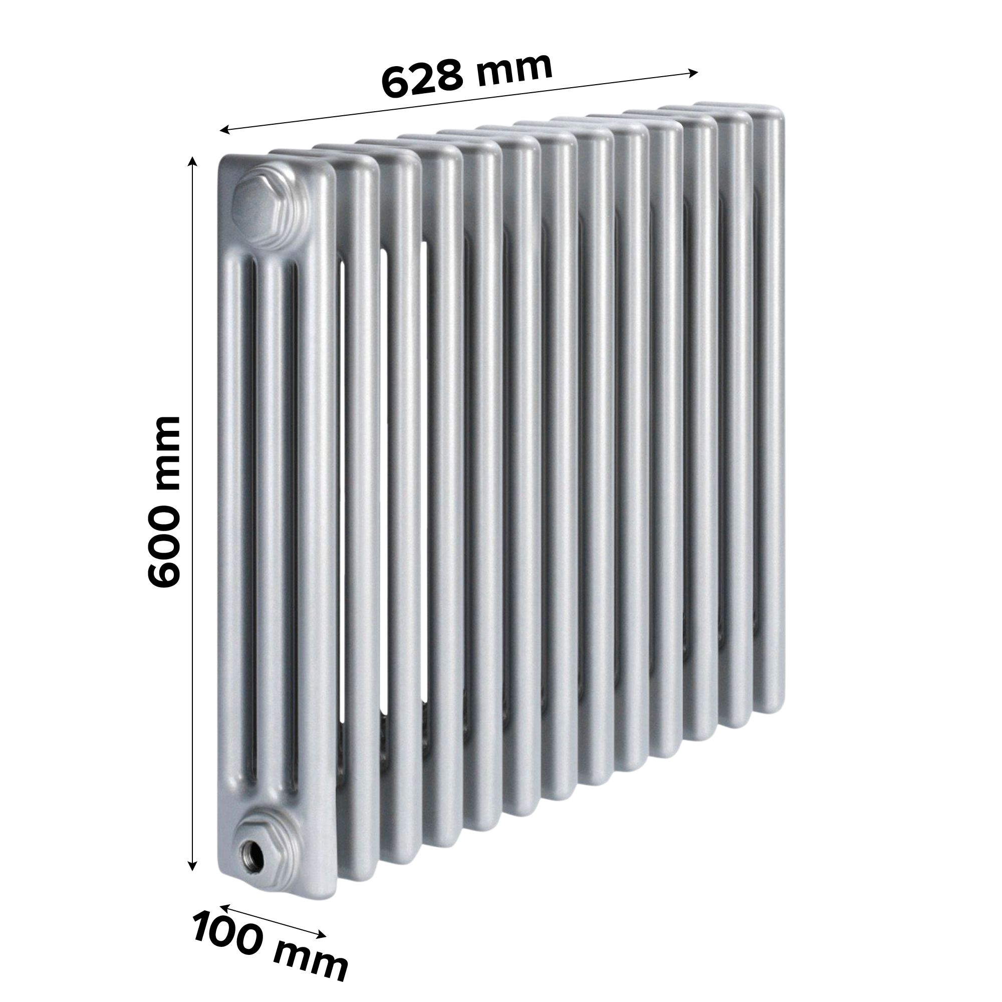 Acova Silver 3 Column Radiator, (W)628mm x (H)600mm