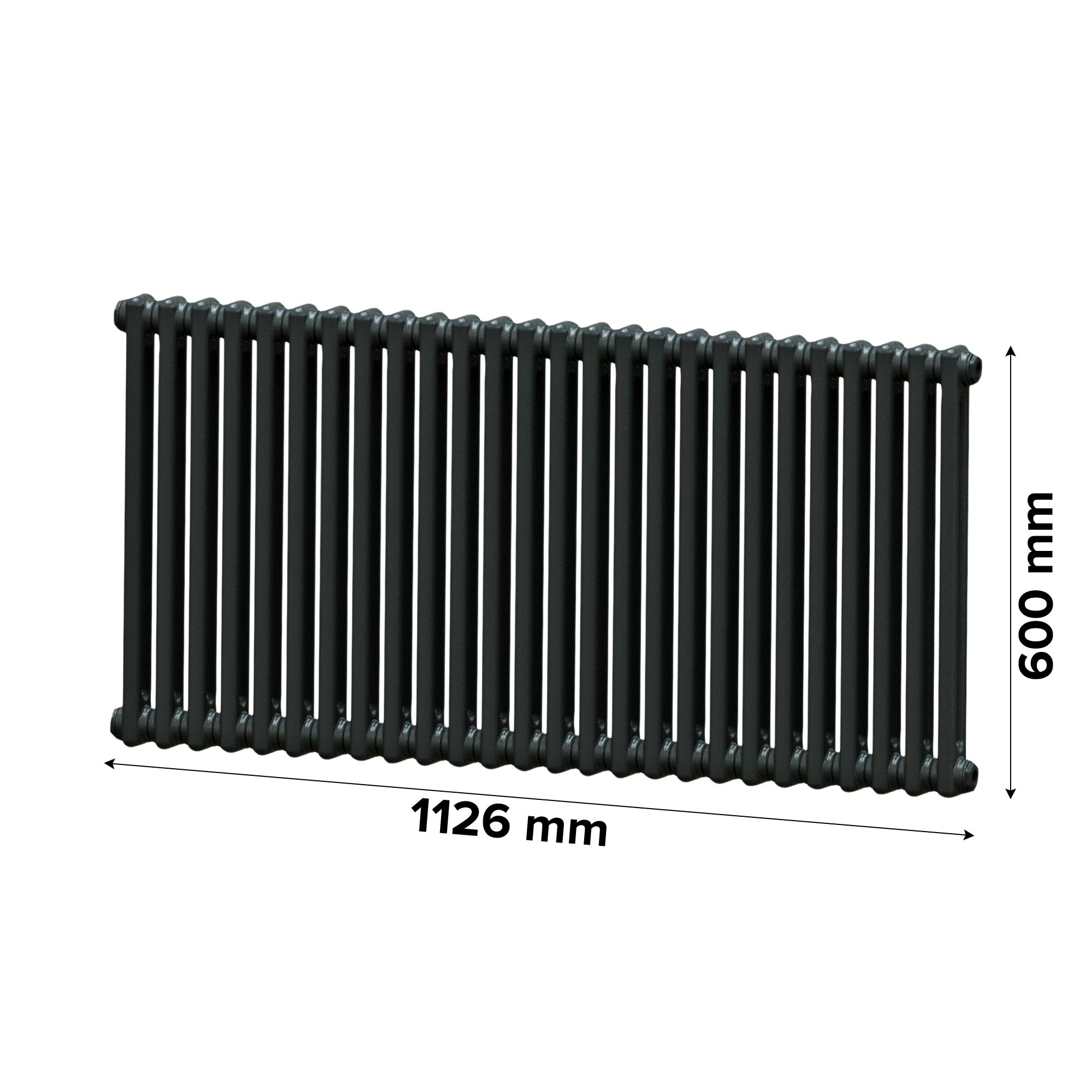 Acova Volcanic 2 Column Radiator, (W)1226mm x (H)600mm
