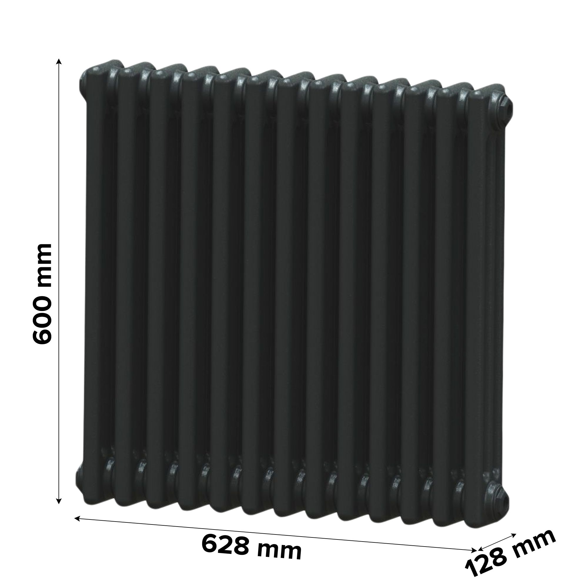 Acova Volcanic 3 Column Radiator, (W)628mm x (H)600mm