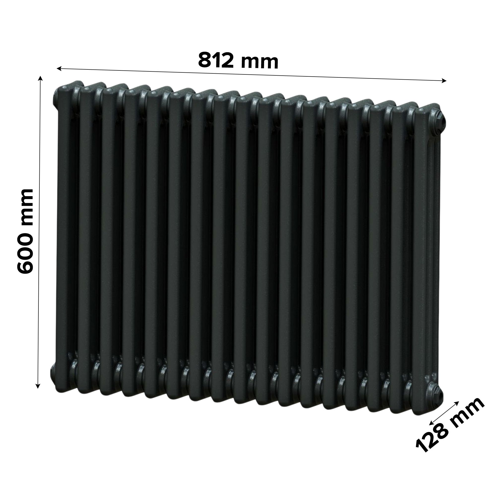 Acova Volcanic 3 Column Radiator, (W)812mm x (H)600mm