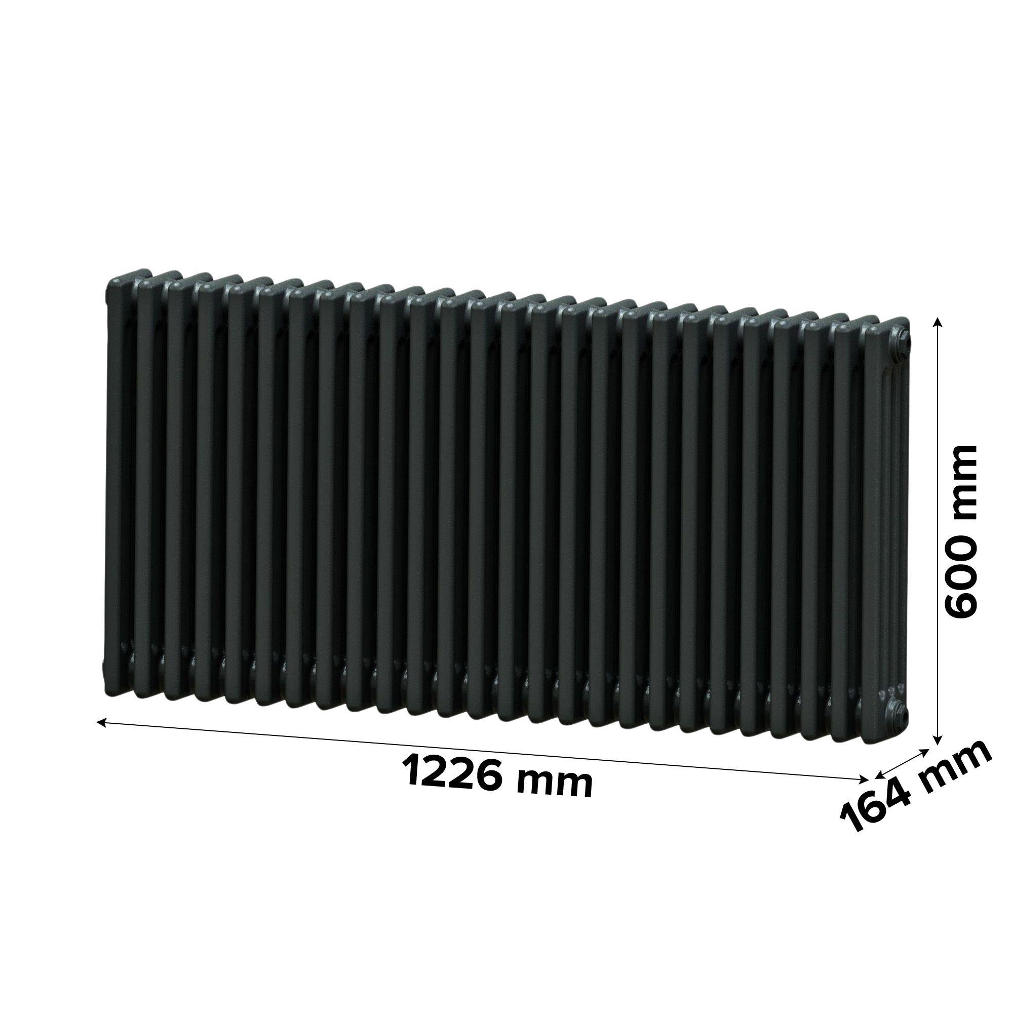 Acova Volcanic 4 Column Radiator, (W)1226mm x (H)600mm