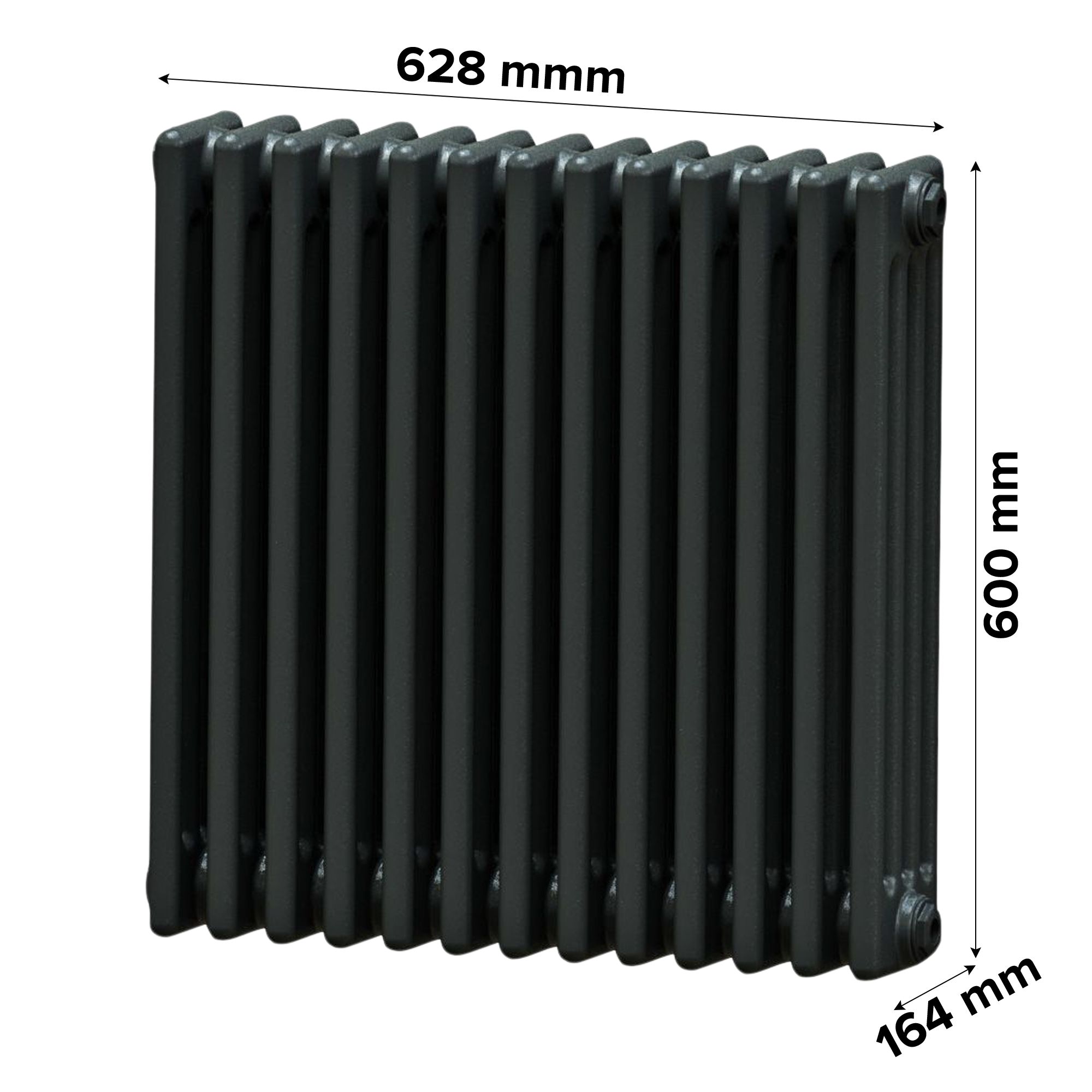 Acova Volcanic 4 Column Radiator, (W)628mm x (H)600mm
