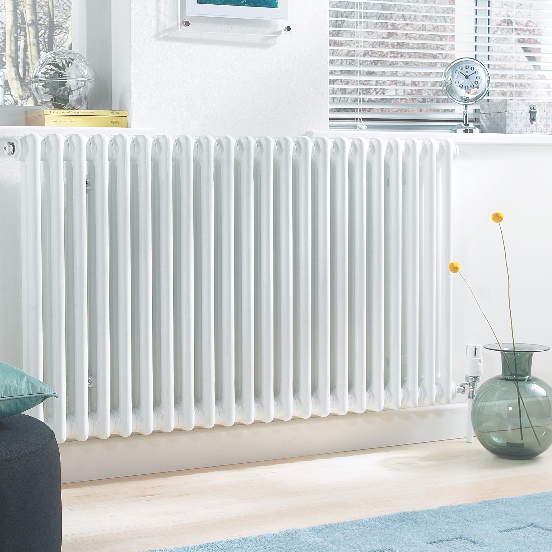 Acova White 2 Column Radiator, (W)1410mm x (H)600mm