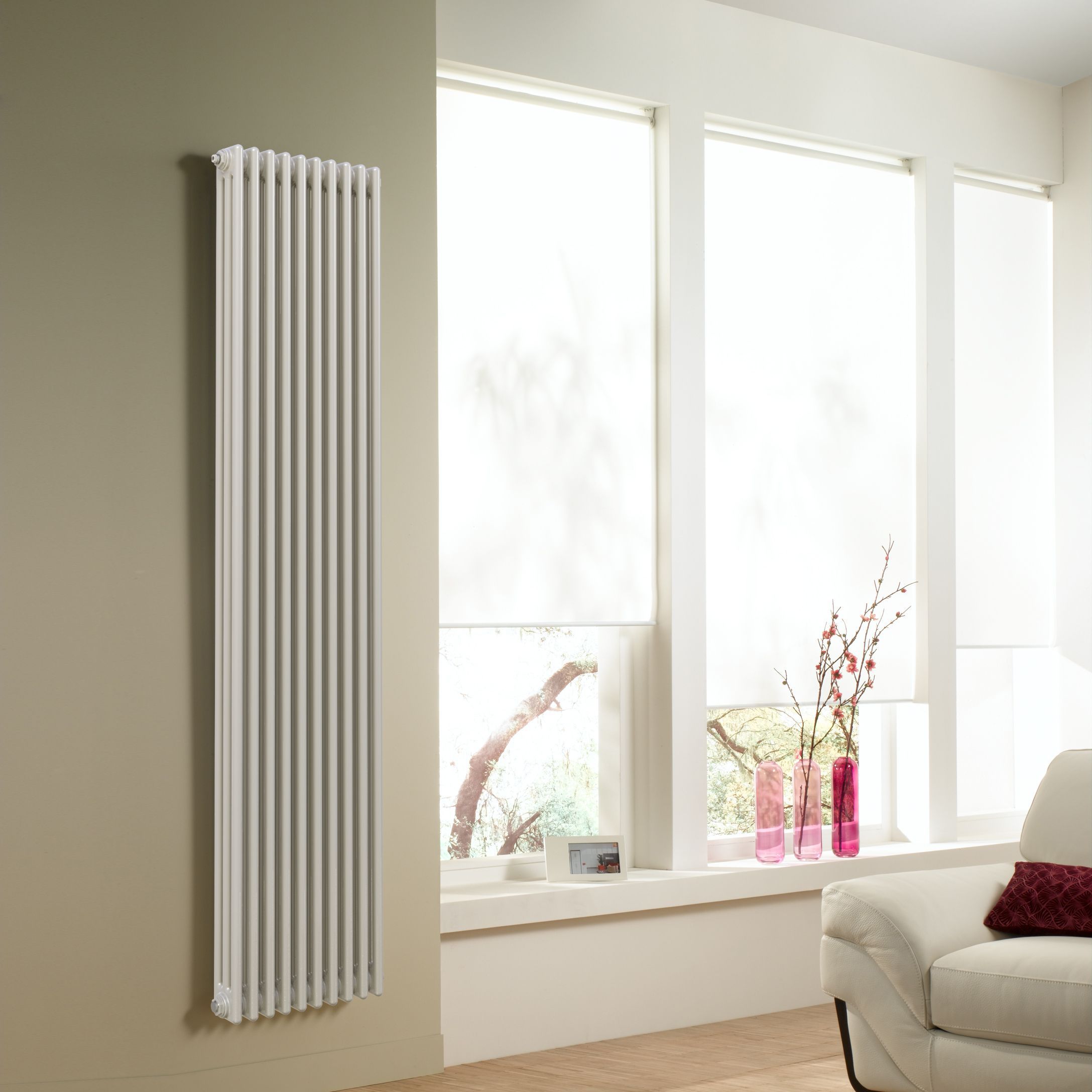 Acova White 3 Column Radiator, (W)398mm x (H)2000mm