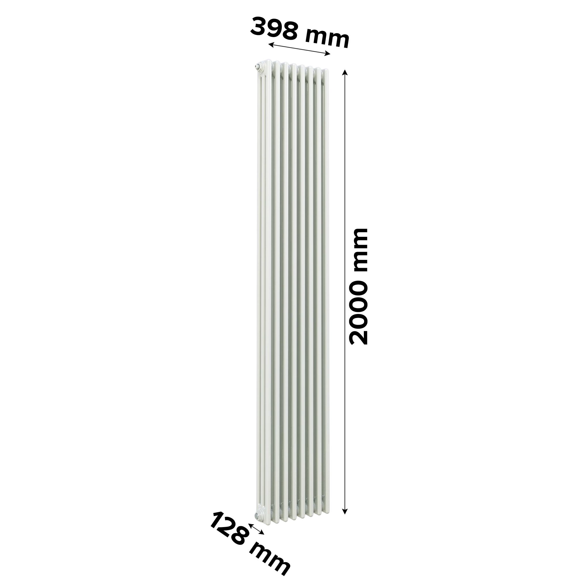 Acova White 3 Column Radiator, (W)398mm x (H)2000mm