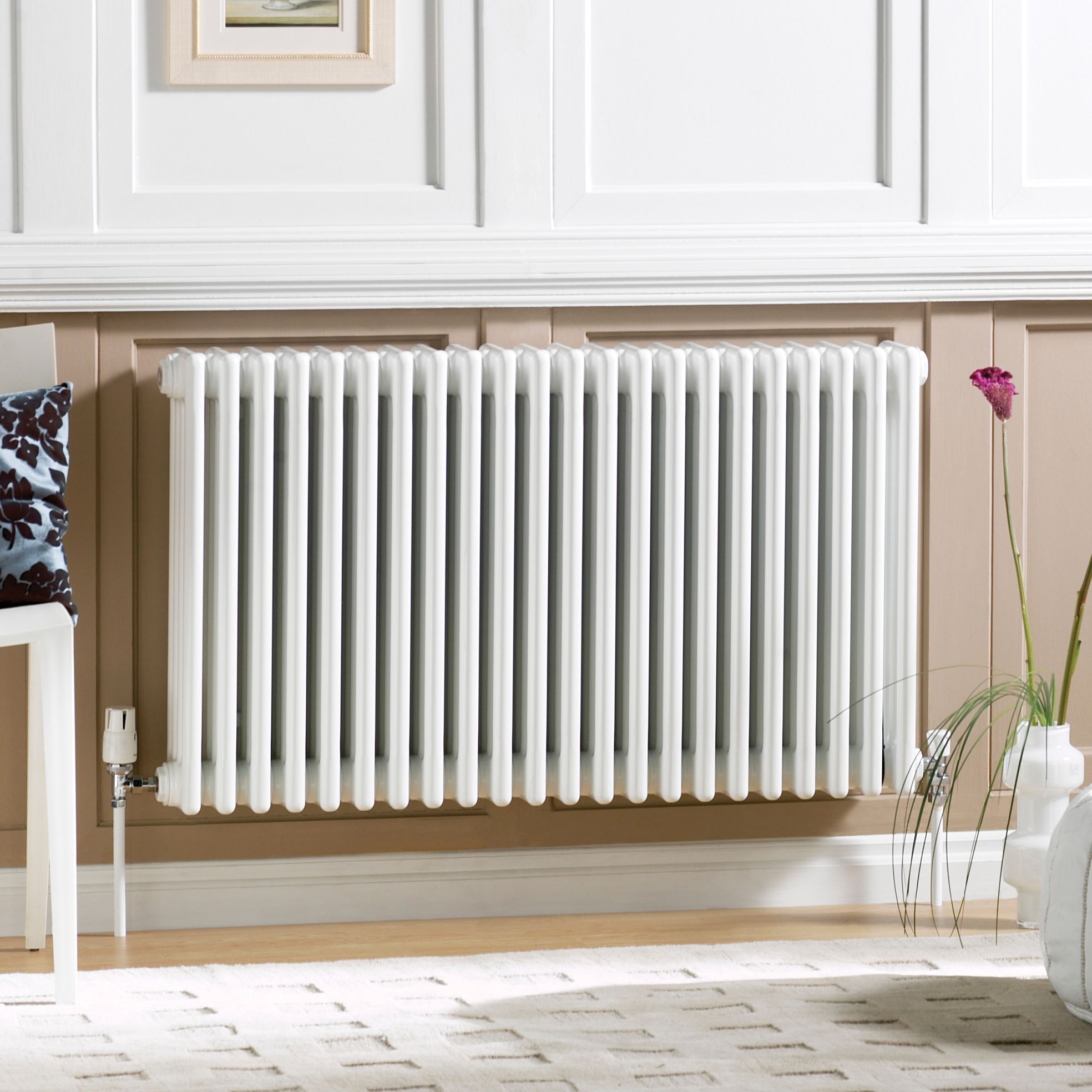 Acova White 4 Column Radiator, (W)1226mm x (H)600mm