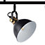Acrobat Matt Black Gold effect Mains-powered 4 lamp Spotlight bar