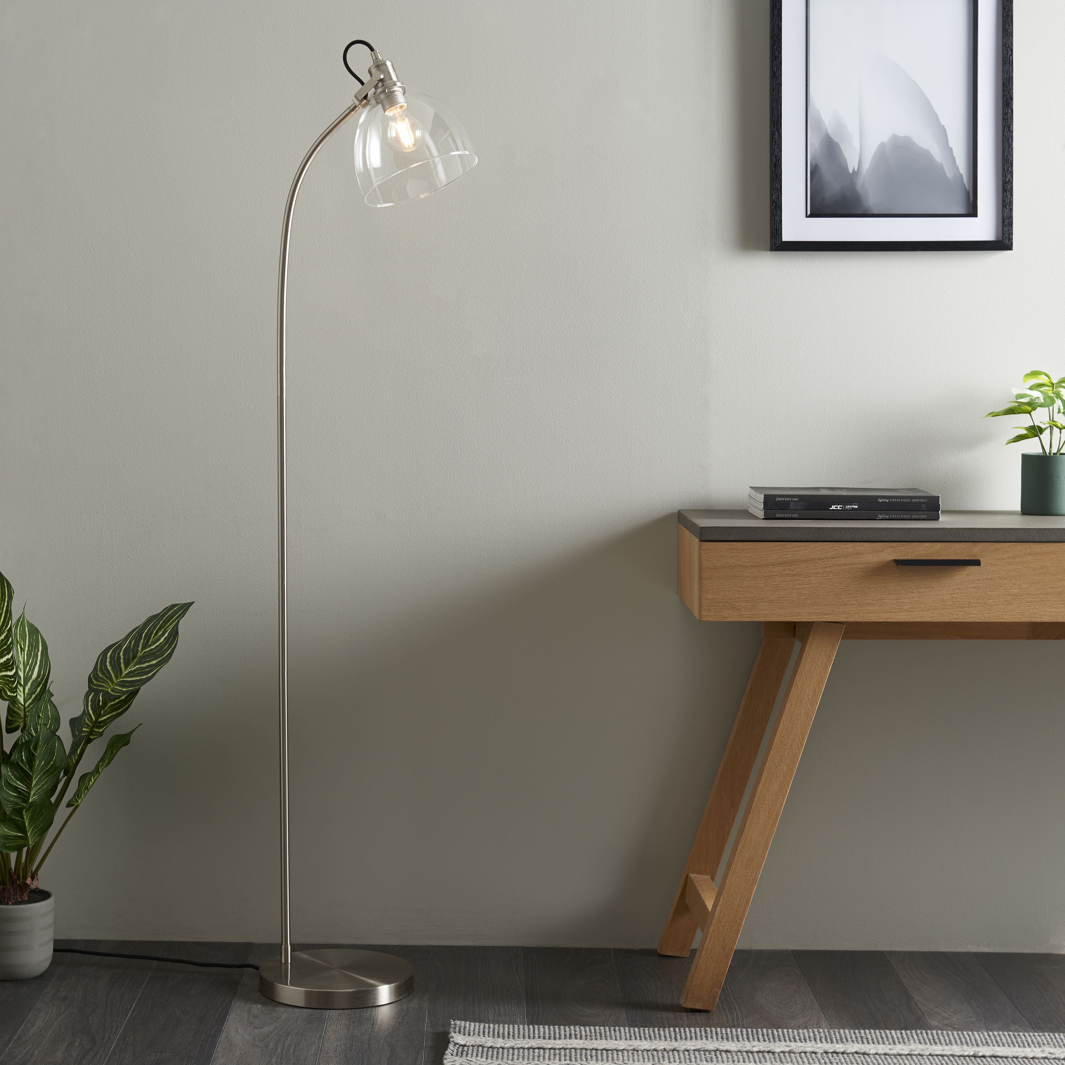 Acrobat Satin Nickel effect Floor lamp