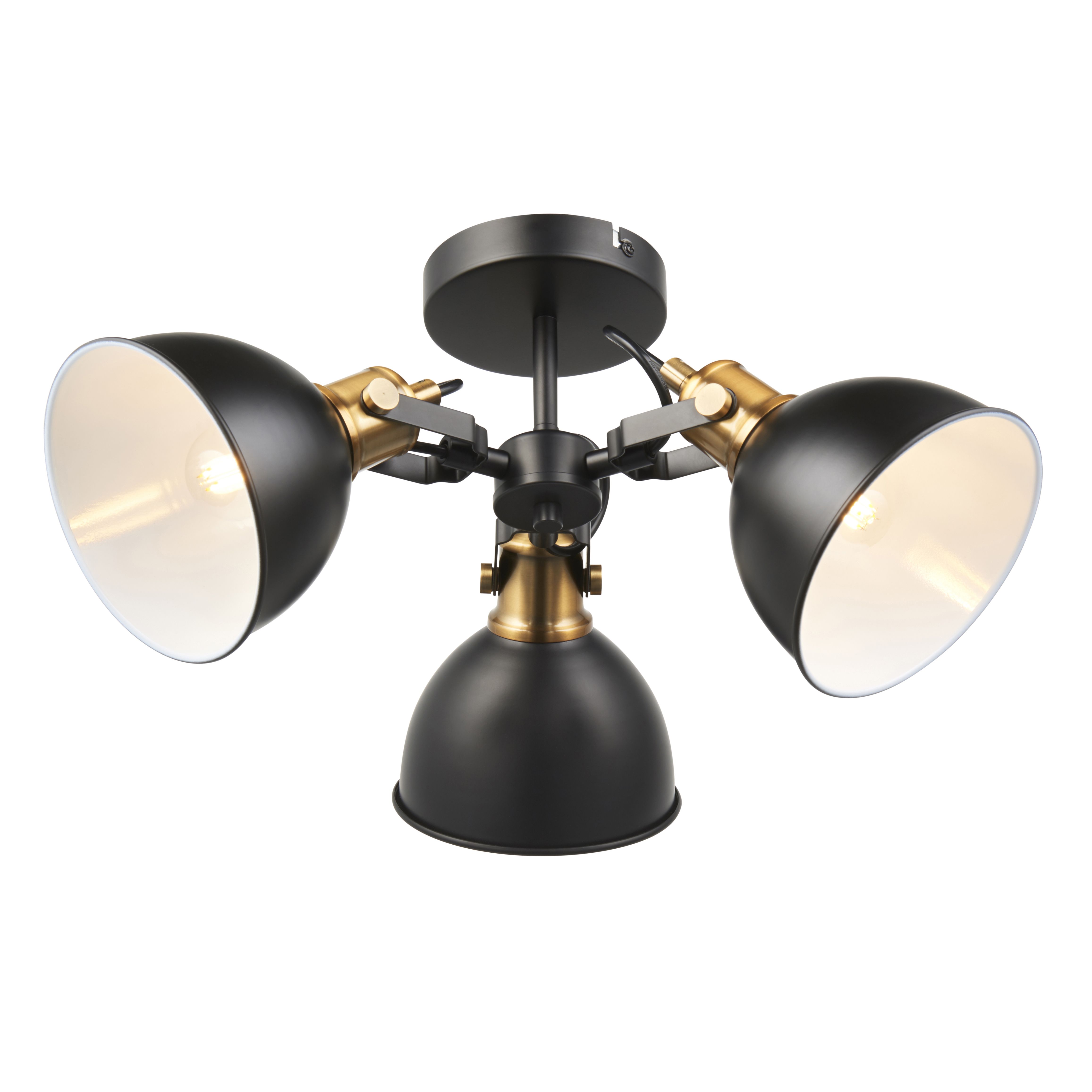Acrobat Steel Black 3 Lamp Ceiling light