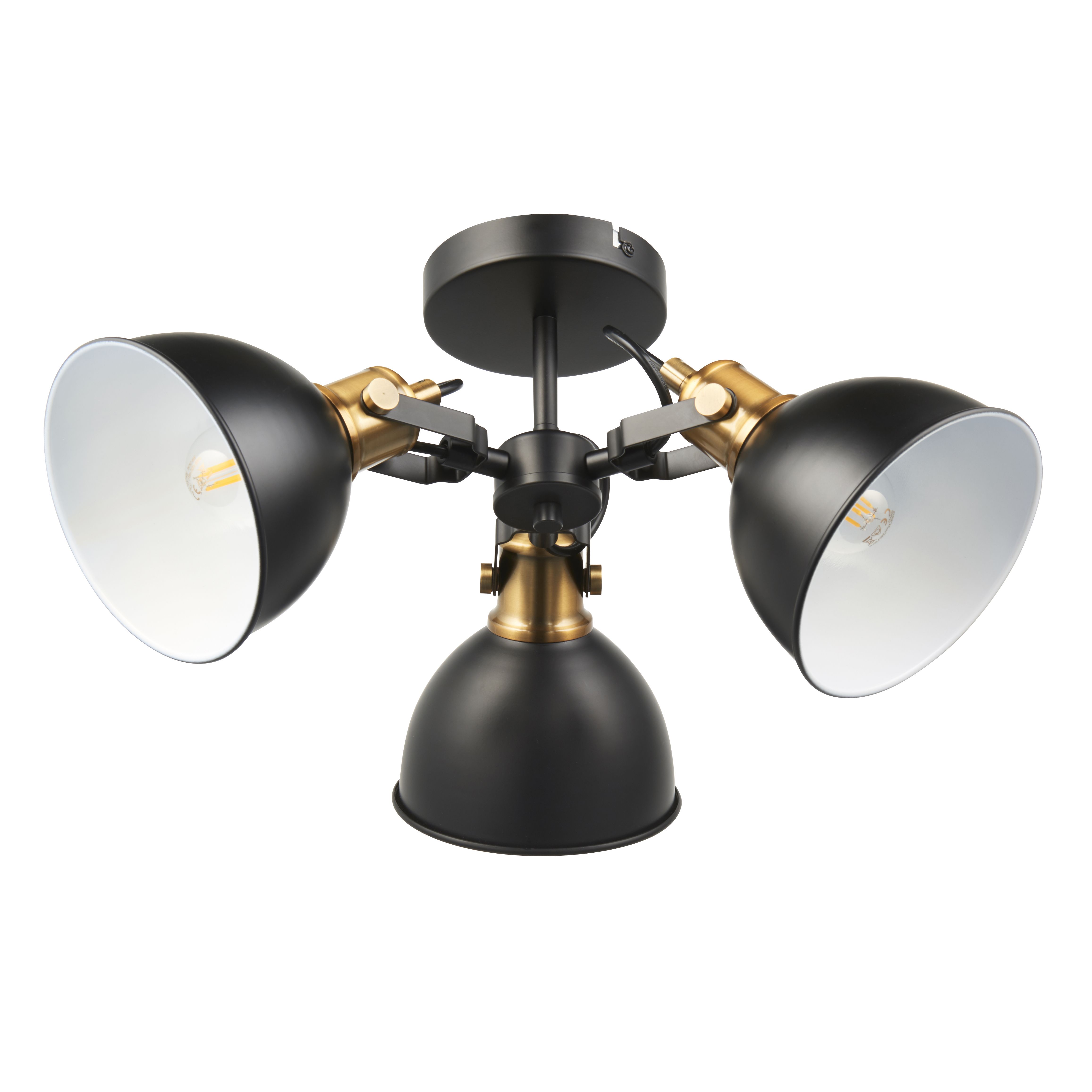 Acrobat Steel Black 3 Lamp Ceiling light