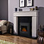Adam Daventry China White & Black Granite Electric Fire suite