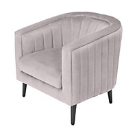 Adwen Grey Velvet effect Relaxer chair (H)735mm (W)730mm (D)755mm