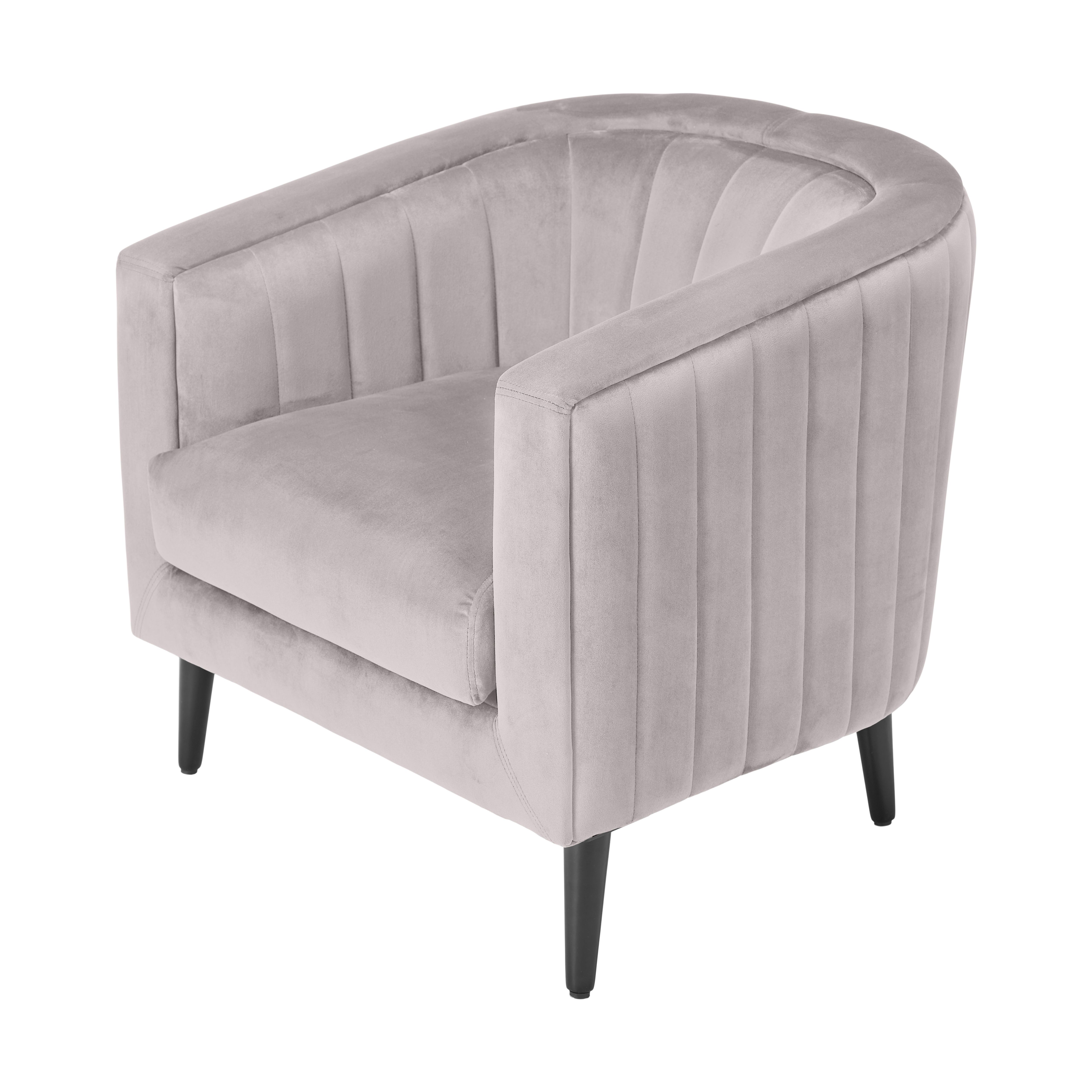 Adwen Grey Velvet effect Relaxer chair (H)735mm (W)730mm (D)755mm Price Comparisons | Compare The Build