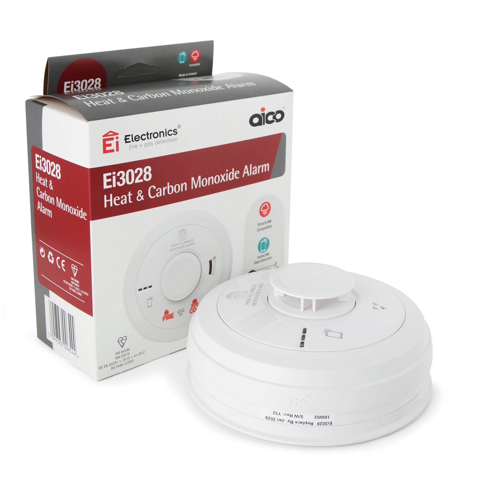 Aico Ei3028 Wired Heat Alarm with 10-year sealed battery