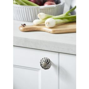 Ajika Pewter effect Silver Kitchen cabinets Handle (L)45mm