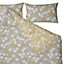 Akaisha Floral Grey & ochre King Duvet cover & pillow case set
