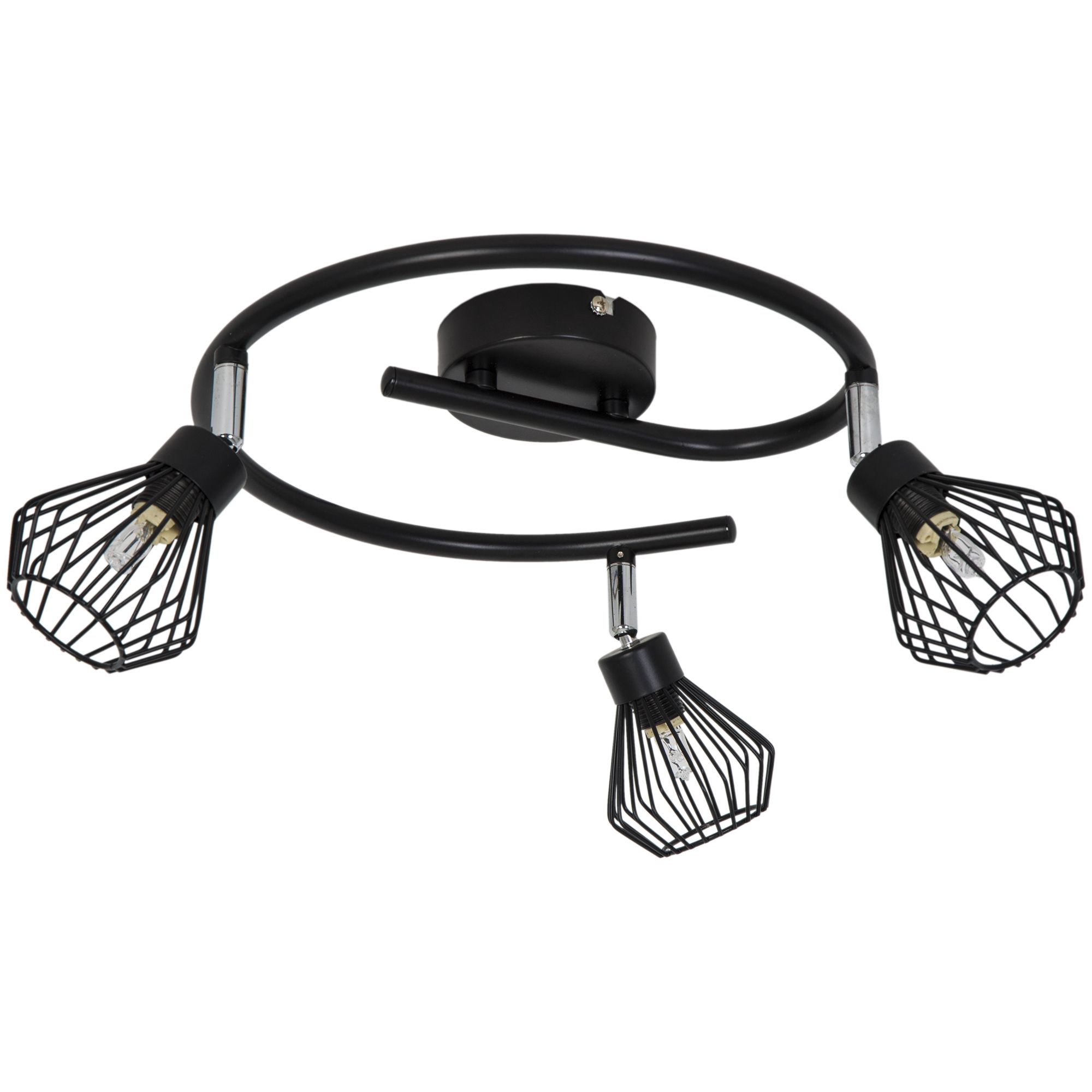 Akiak Spiral Matt Black 3 Light Spotlight