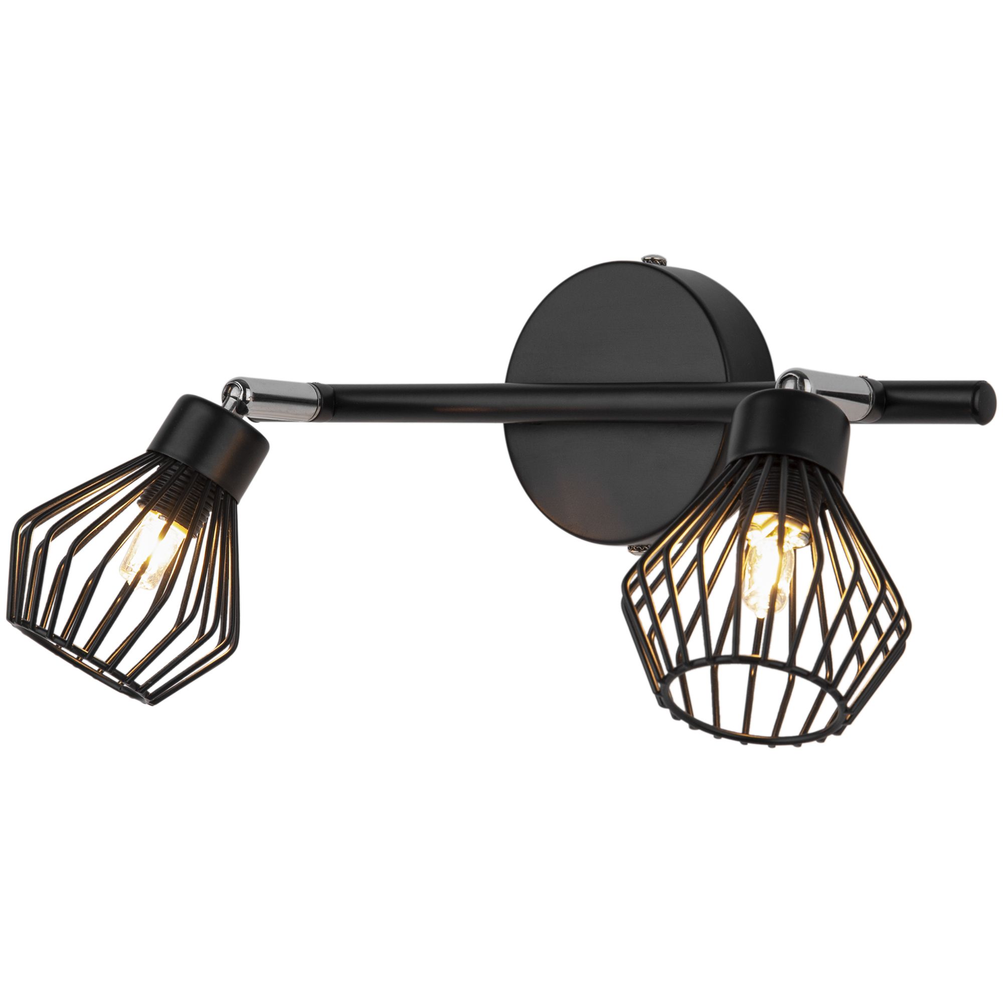 Akiak Tube Matt Black 2 Light Spotlight