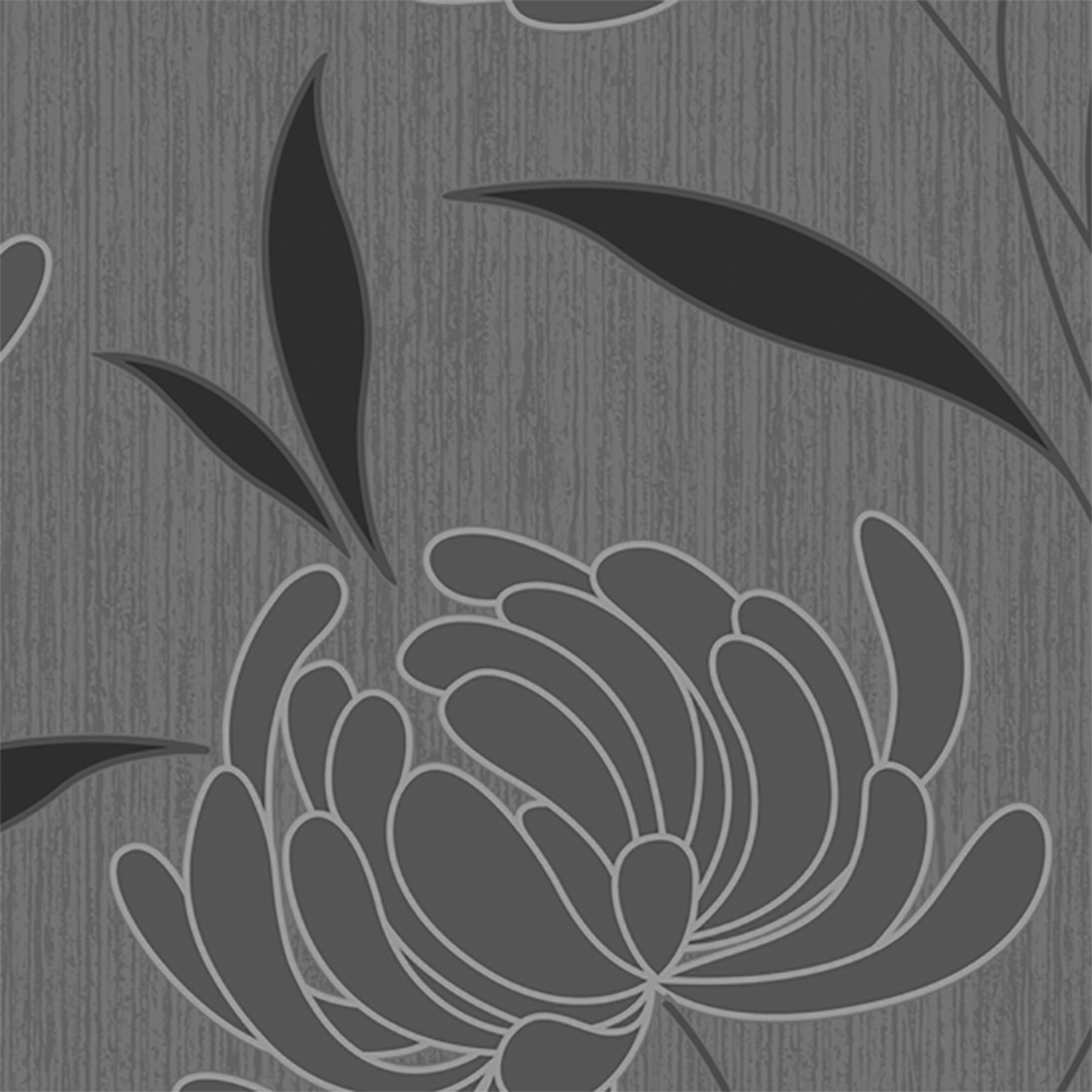 Alderley Black Floral Smooth Wallpaper