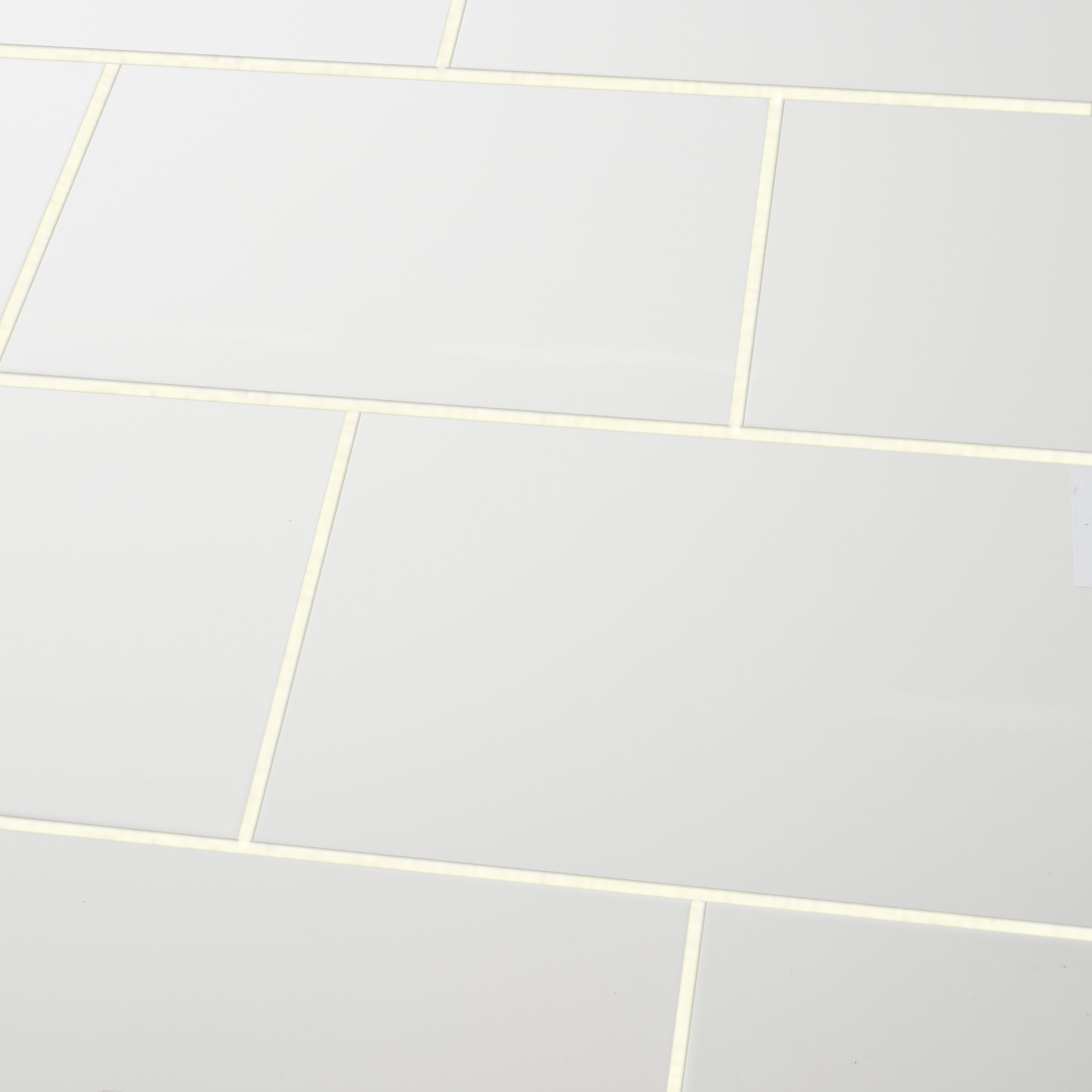 Alexandrina White Gloss Decor Ceramic Wall Tile, Pack of 10, (L)402.4mm (W)251.6mm
