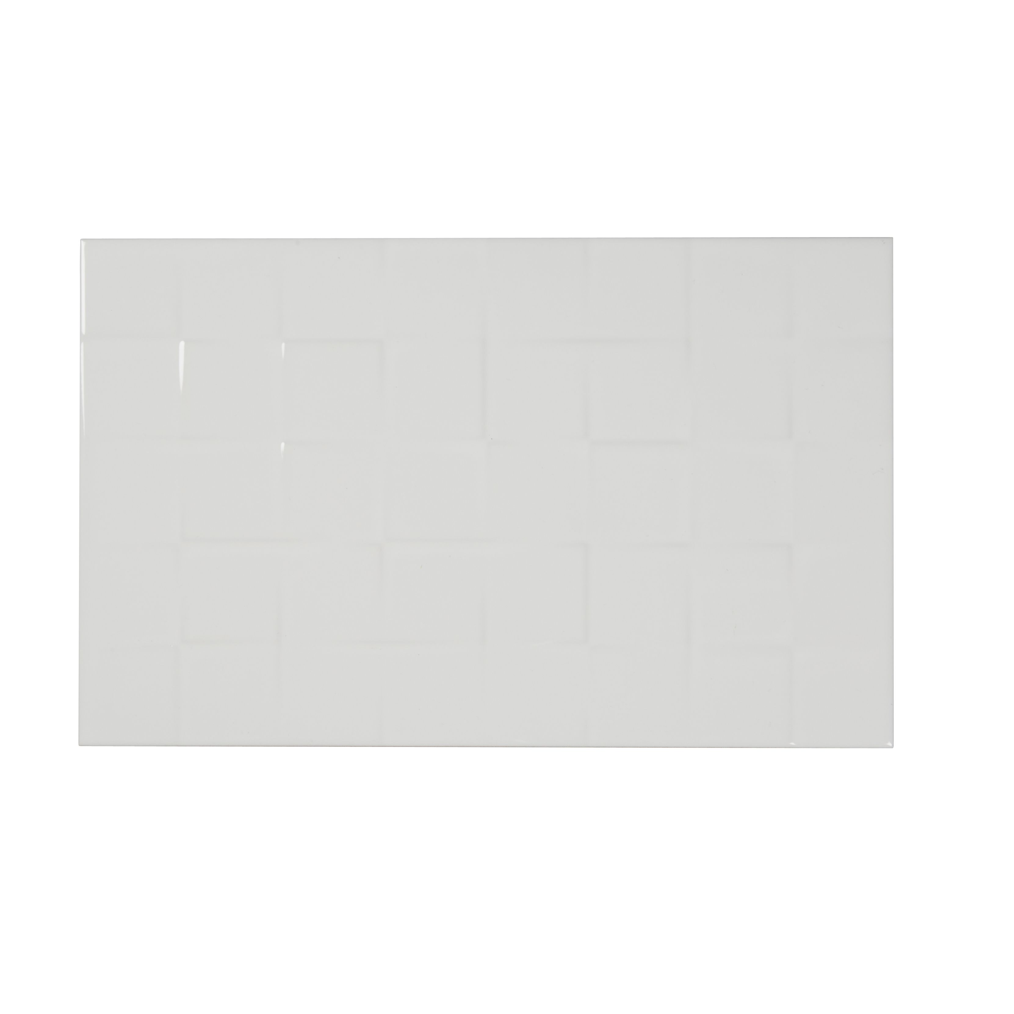 Alexandrina White Gloss Squares Ceramic Wall Tile Sample