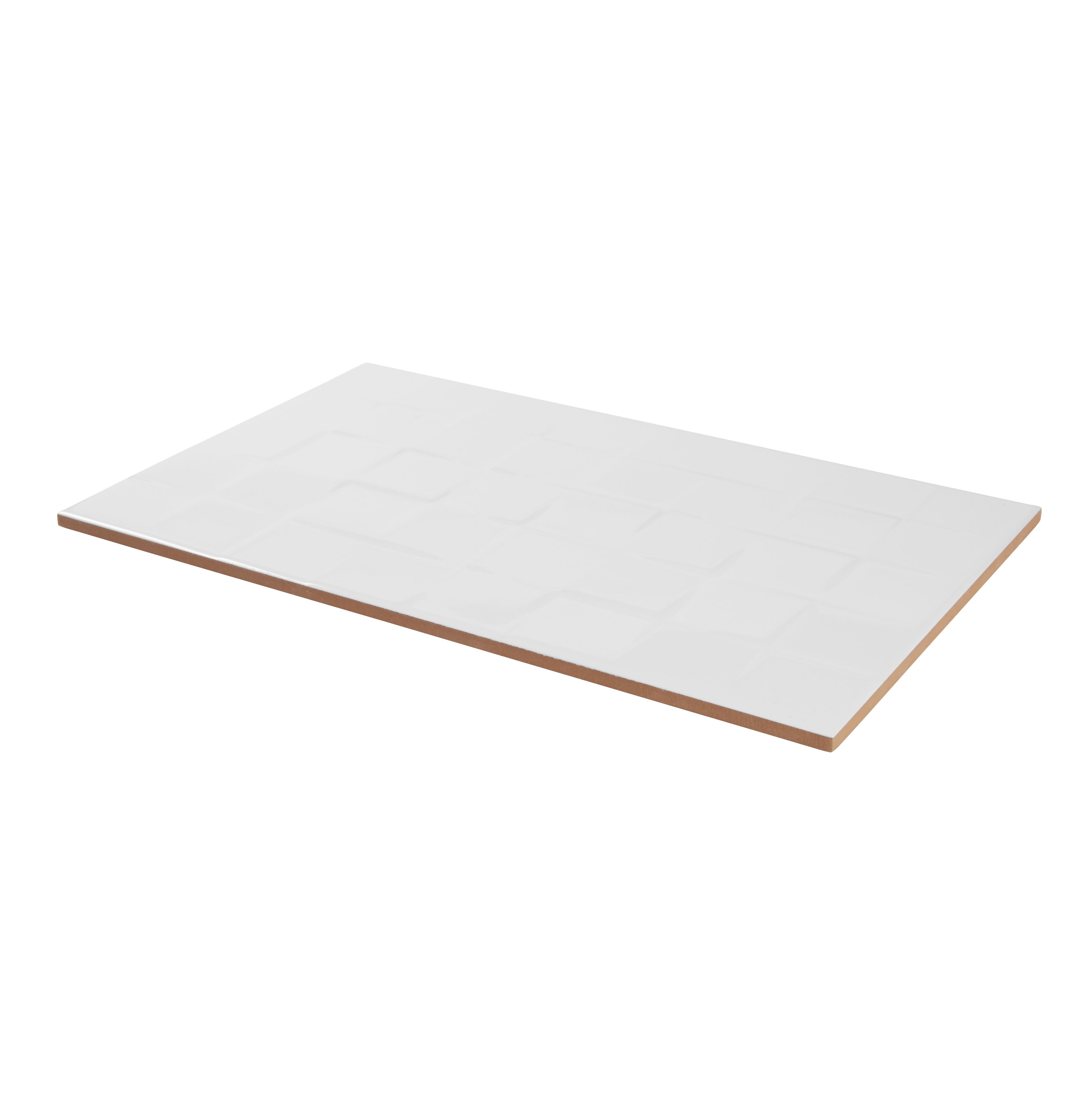 Alexandrina White Gloss Squares Ceramic Wall Tile Sample