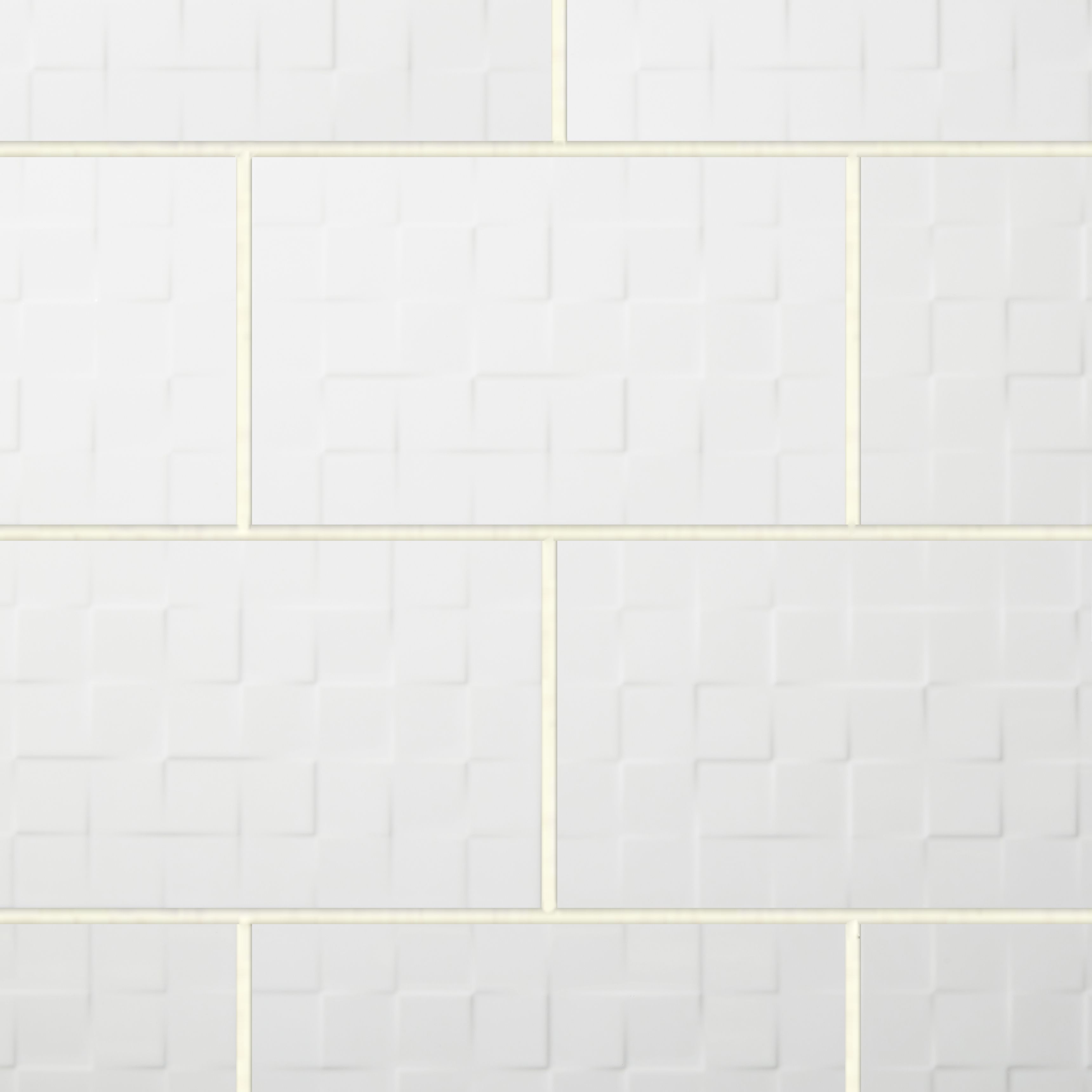 Alexandrina White Gloss Squares Ceramic Wall Tile Sample