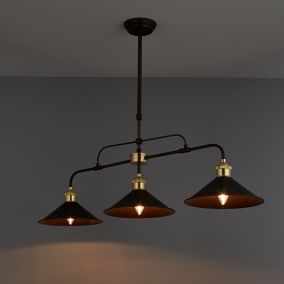 Alfie Pendant Bronze effect 3 Lamp Ceiling light