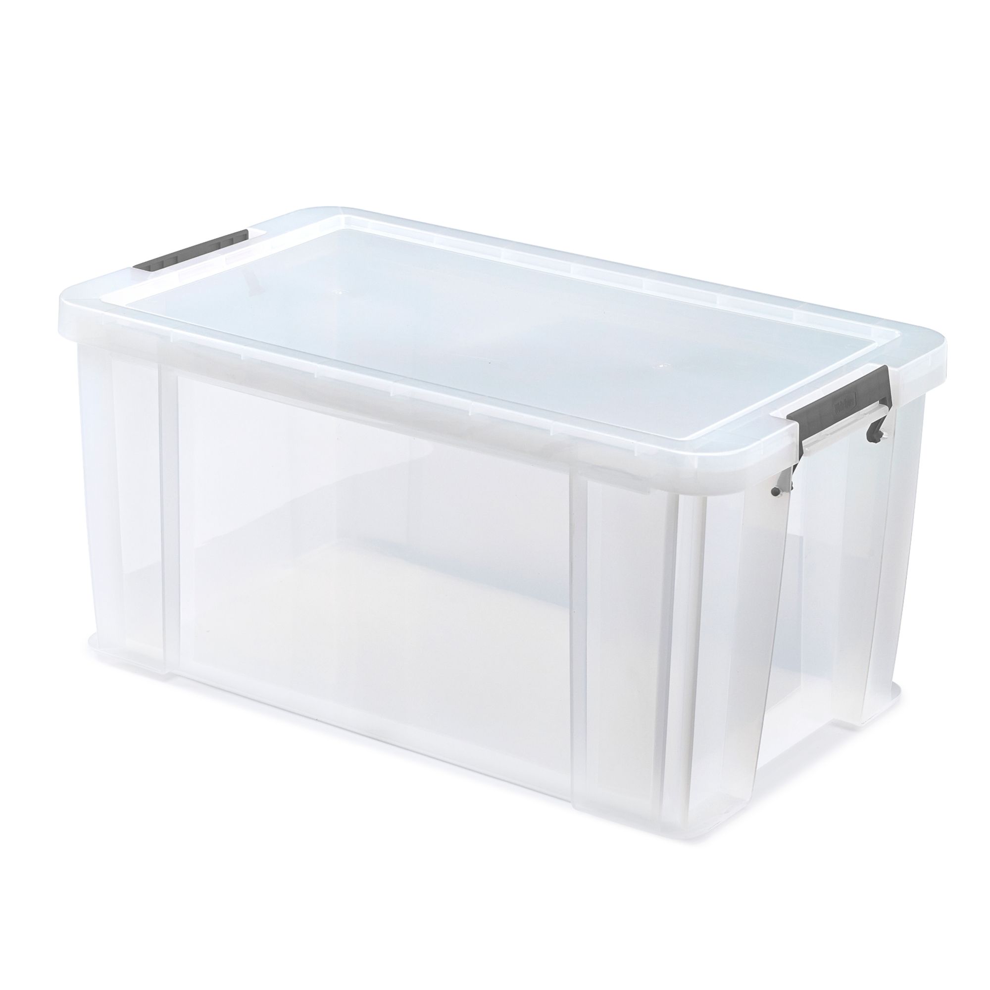 5 x 36L Heavy Duty Storage Boxes With Lid Black Recycled Plastic Containers  Home