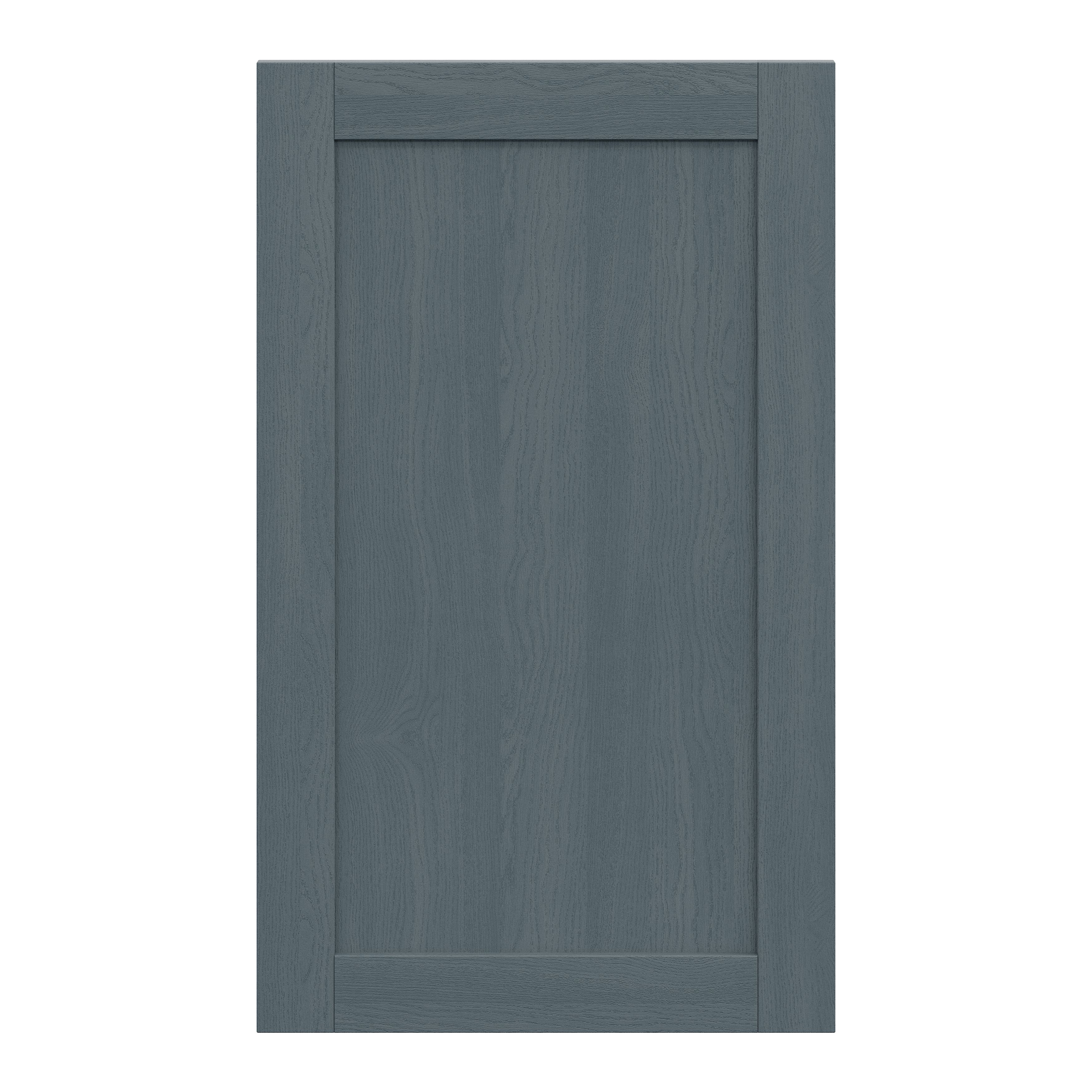 Alpinia Matt dusk blue wood effect Shaker 50:50 Larder Cabinet door (W)600mm (H)1001mm (T)18mm