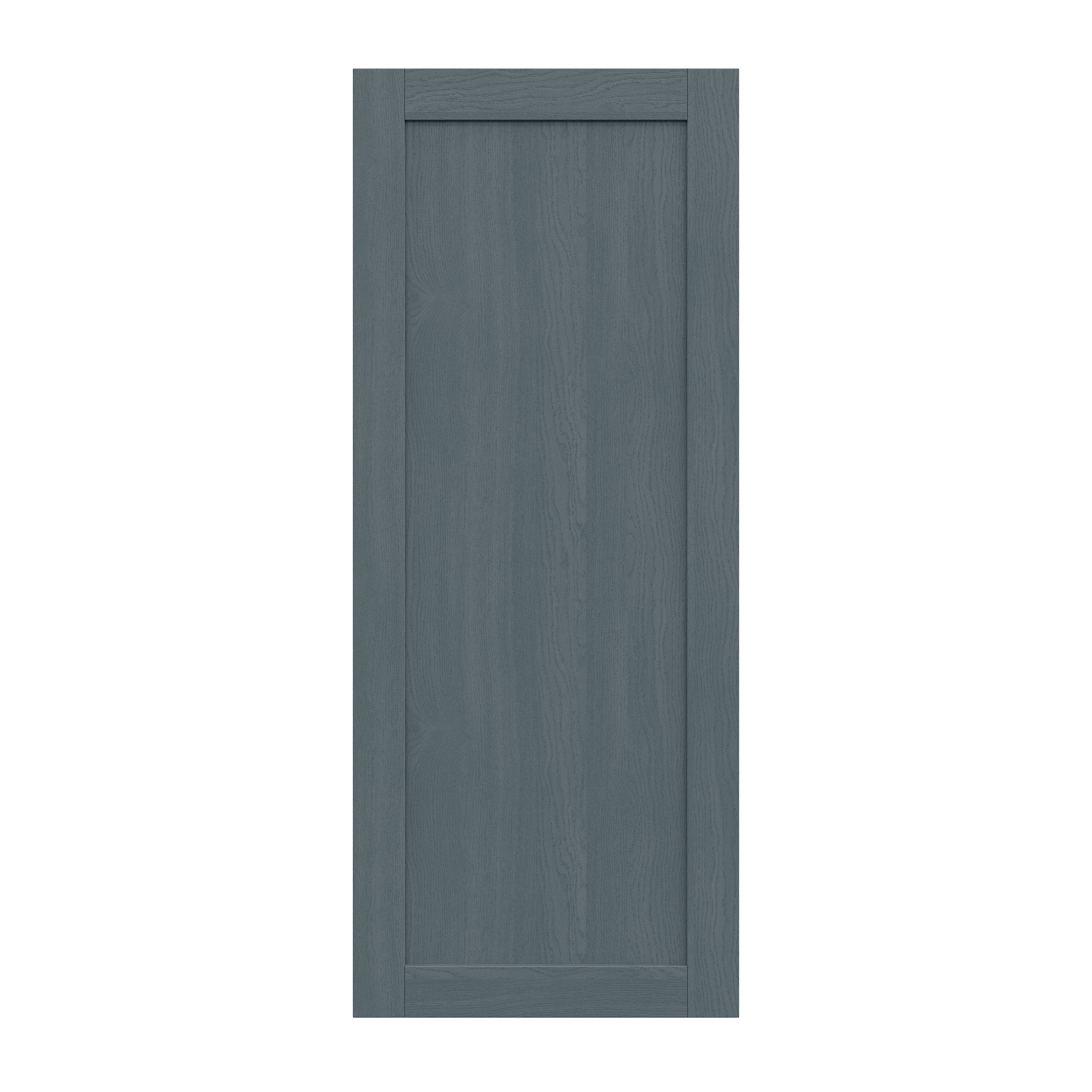 Alpinia Matt dusk blue wood effect Shaker 70:30 Tall larder Cabinet door (W)600mm (H)1467mm (T)18mm