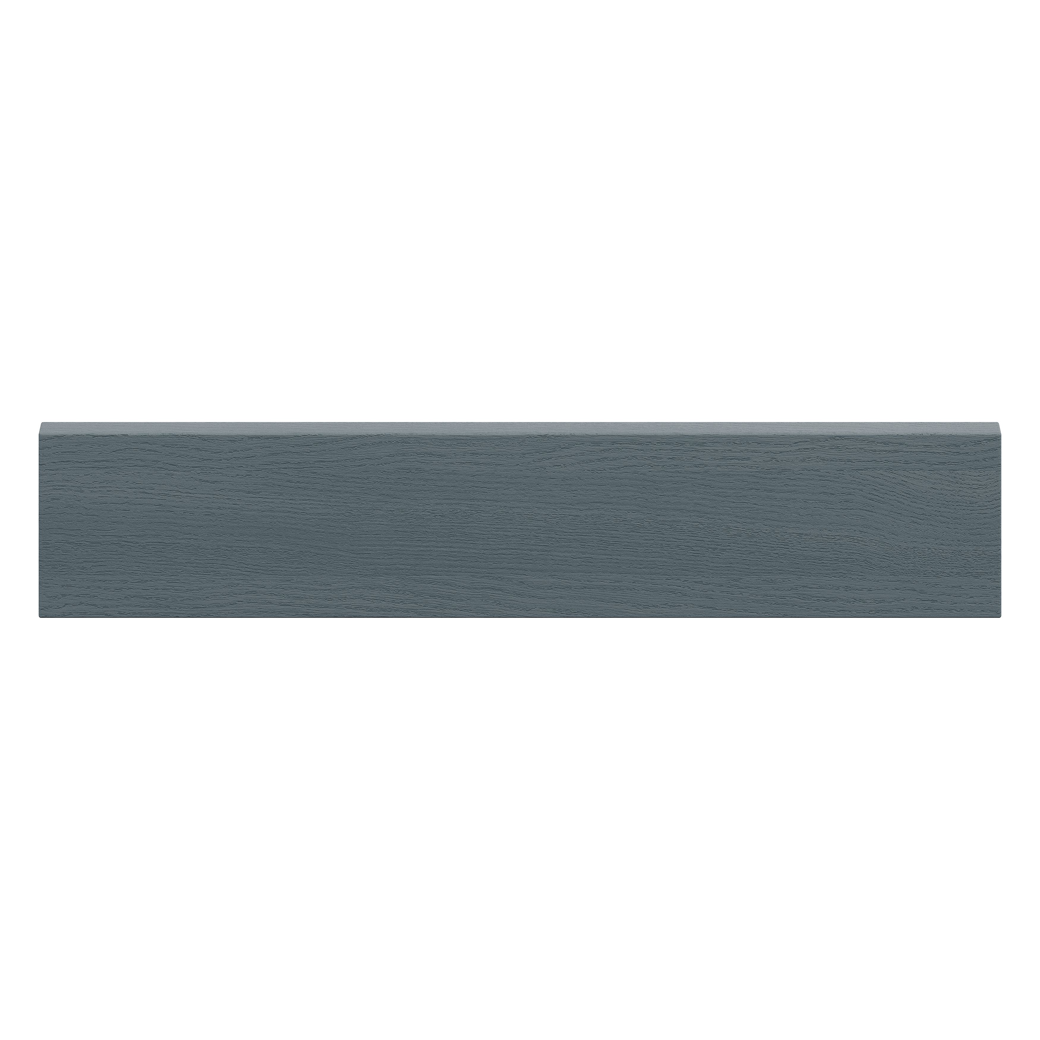 Alpinia Matt dusk blue wood effect Shaker Appliance Cabinet door (W)600mm (H)115mm (T)18mm