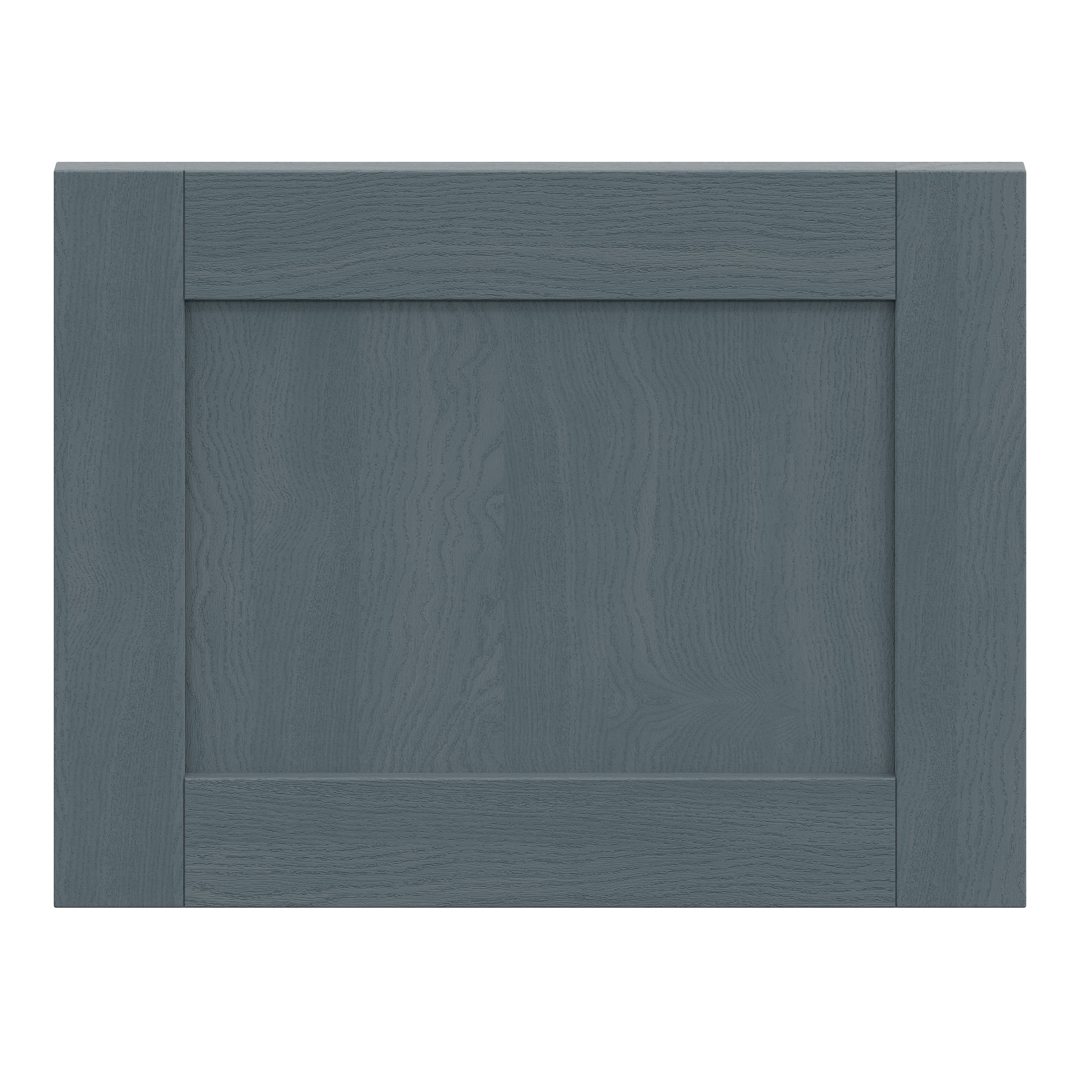 Alpinia Matt dusk blue wood effect Shaker Appliance Cabinet door (W)600mm (H)453mm (T)18mm