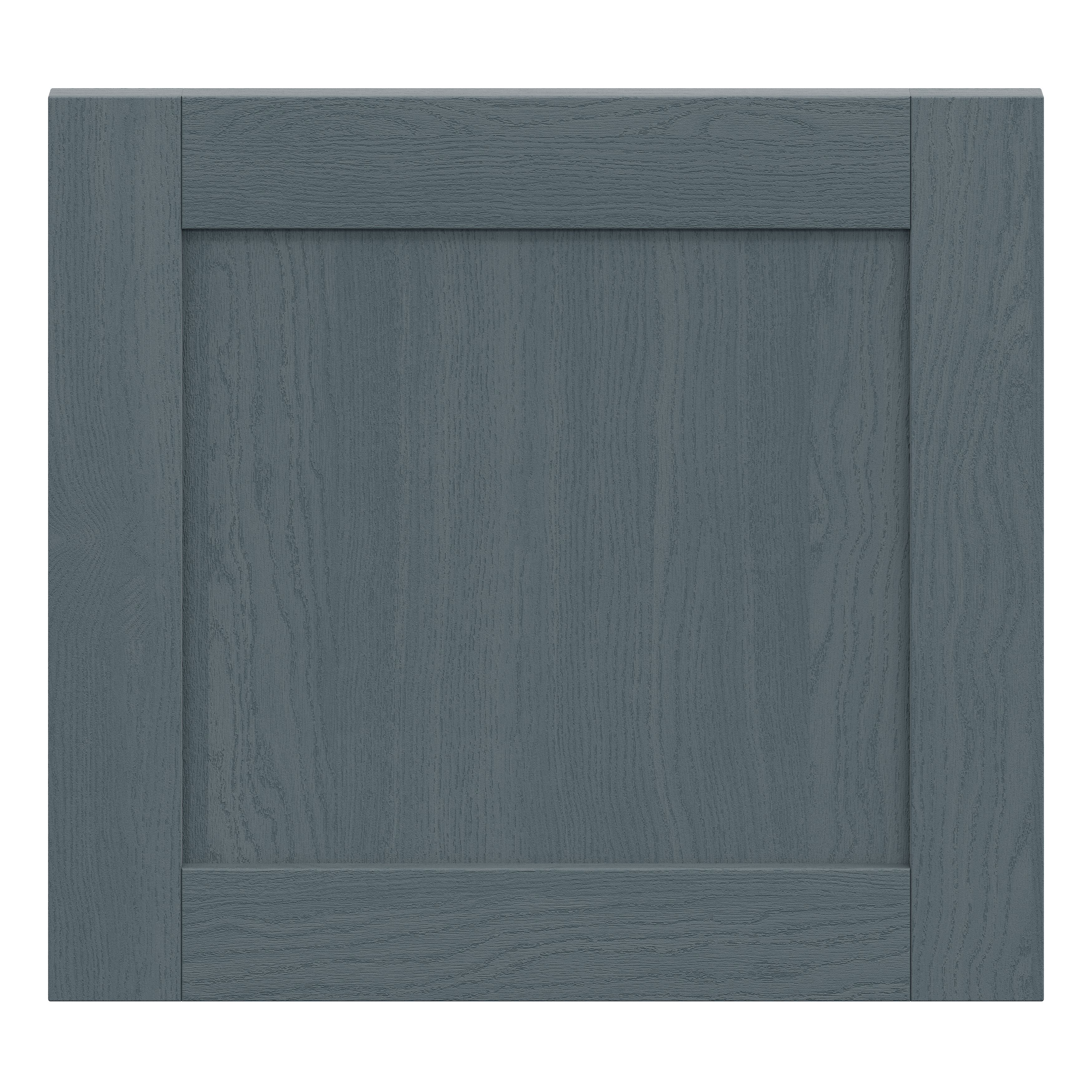 Alpinia Matt dusk blue wood effect Shaker Appliance Cabinet door (W)600mm (H)543mm (T)18mm