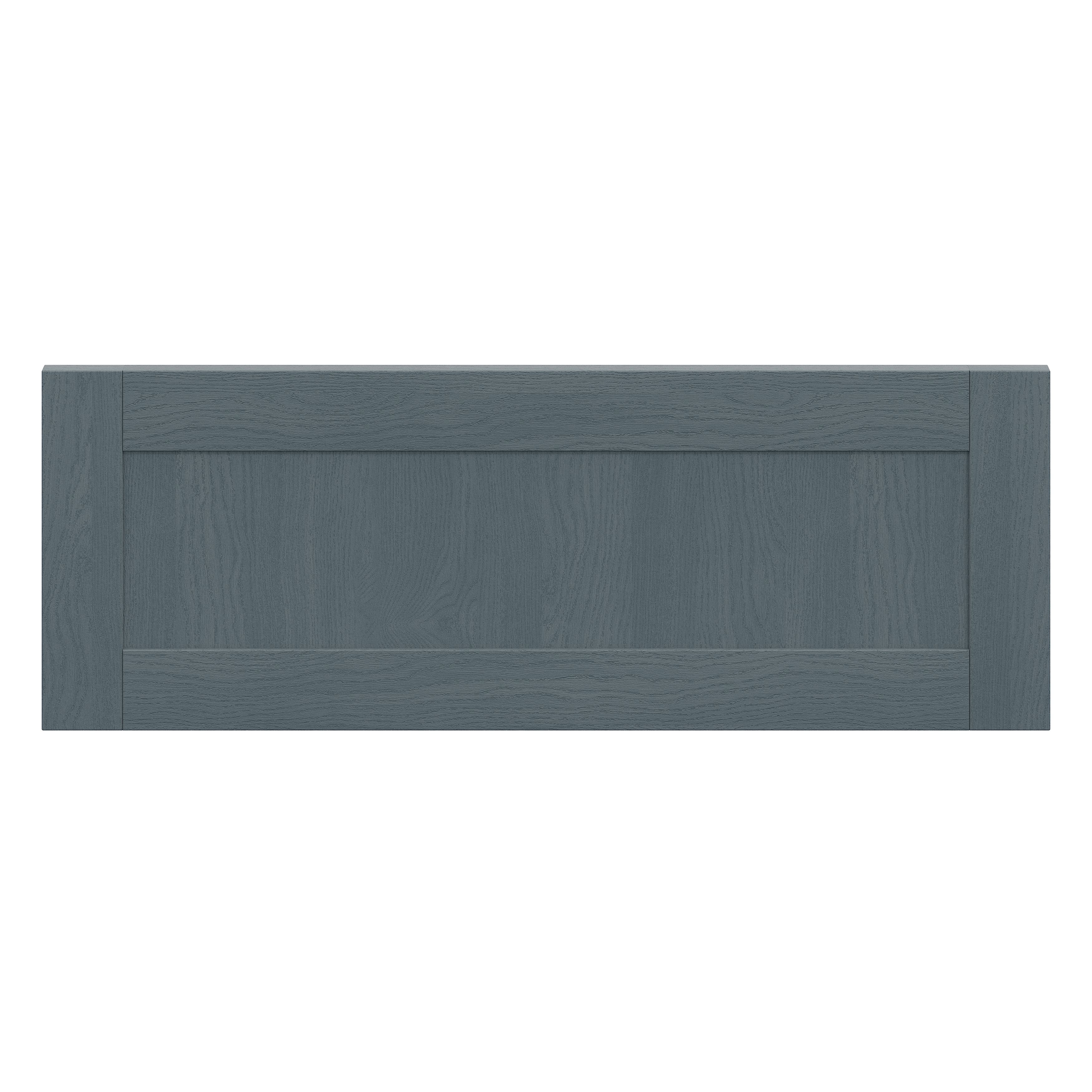 Alpinia Matt dusk blue wood effect Shaker Drawer front, bridging door & bi-fold door, 356mm x 18mm x 997mm 1000mm