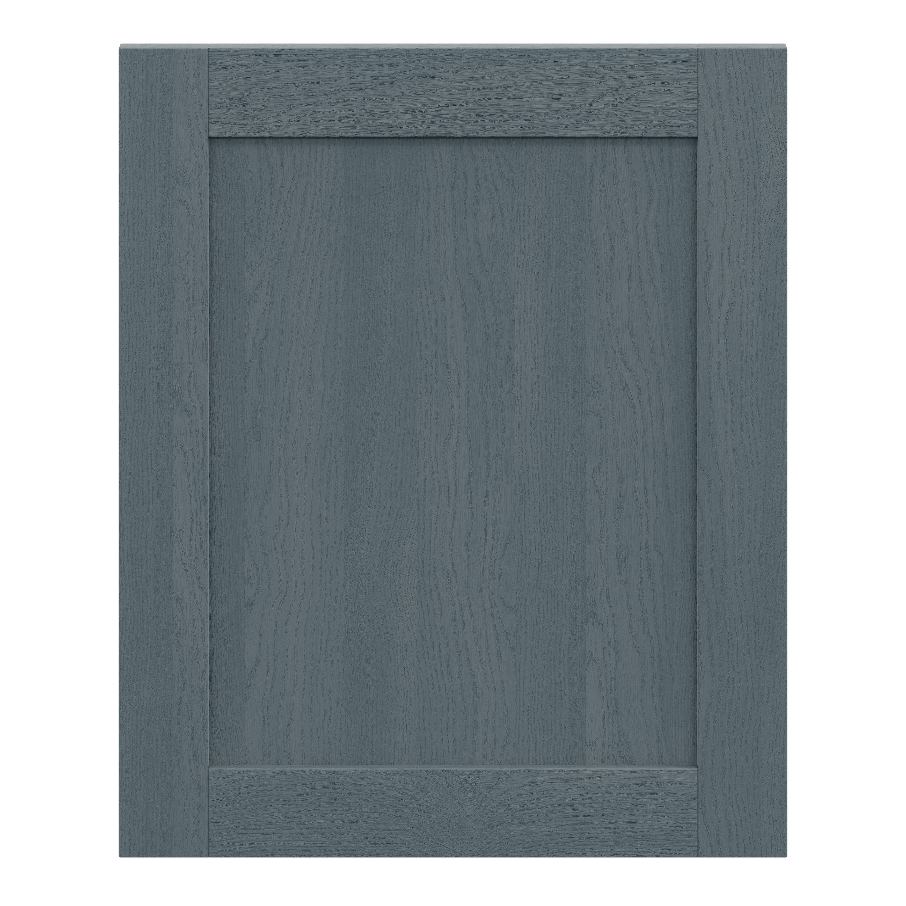 Alpinia Matt dusk blue wood effect Shaker Tall appliance Cabinet door (W)600mm (H)723mm (T)18mm