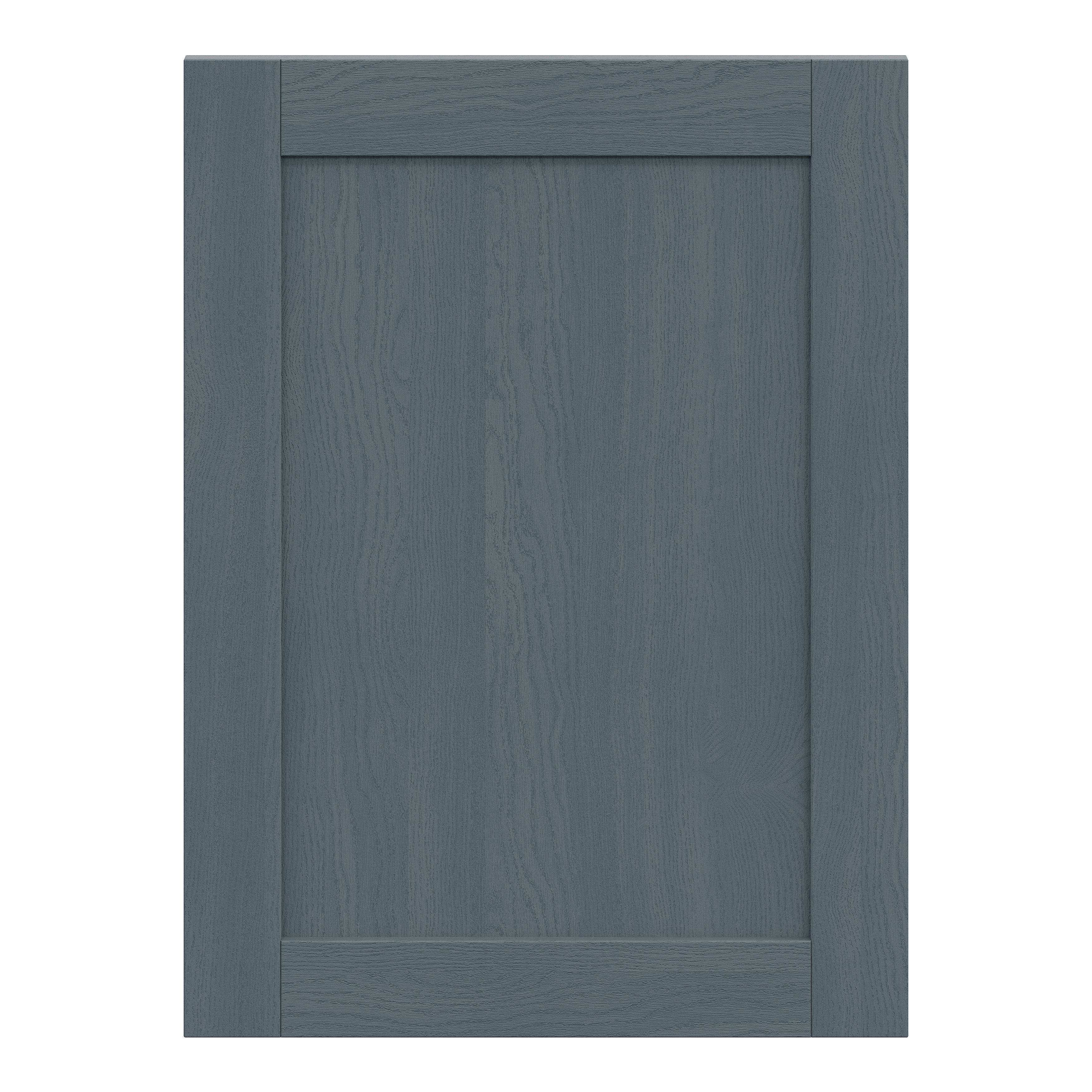 Alpinia Matt dusk blue wood effect Shaker Tall appliance Cabinet door (W)600mm (H)806mm (T)18mm