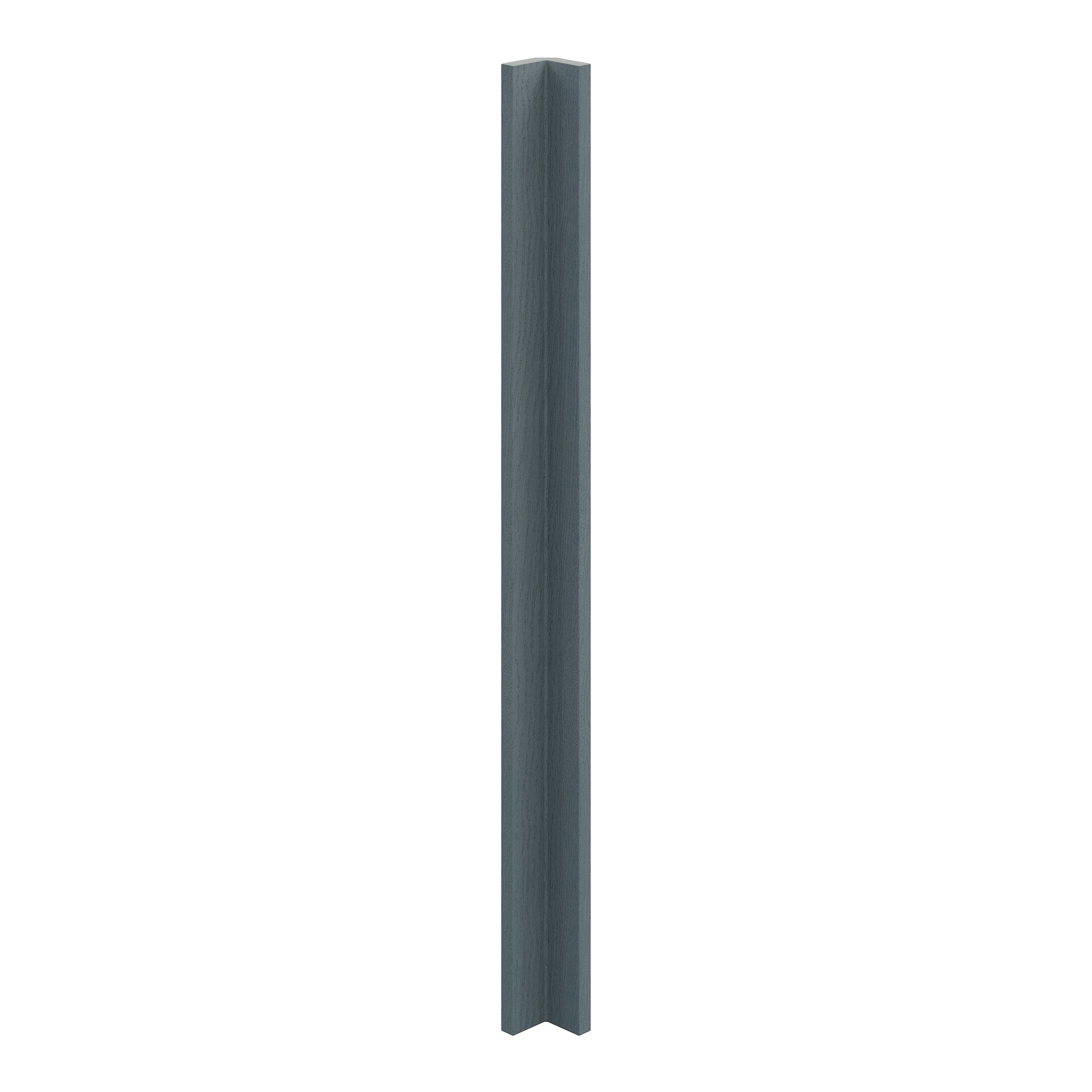 Alpinia Matt dusk blue wood effect Standard Corner post, (W)59mm (L)715mm